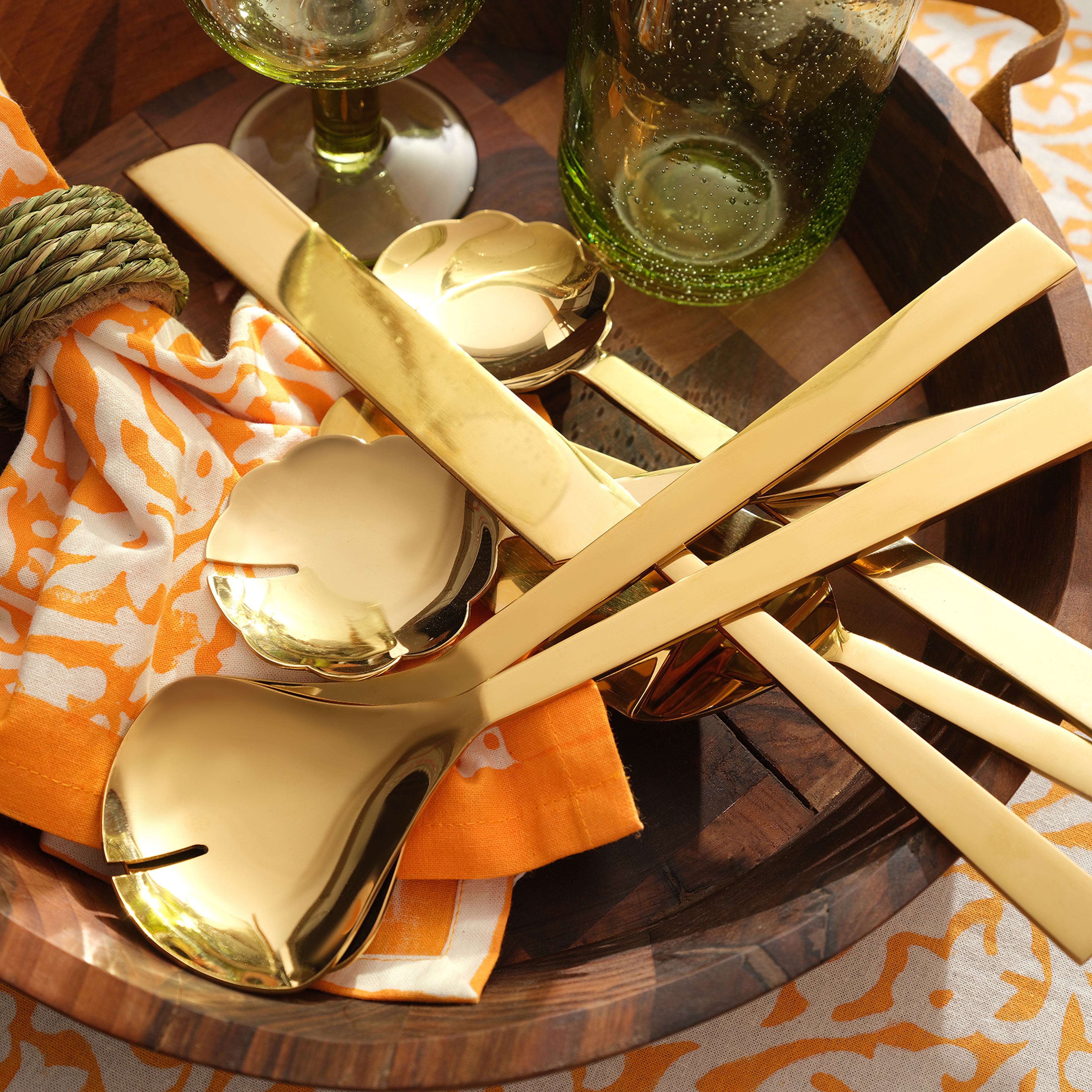 Rampur Çelik Salata Kaşık Seti 26x8x2 Cm Gold