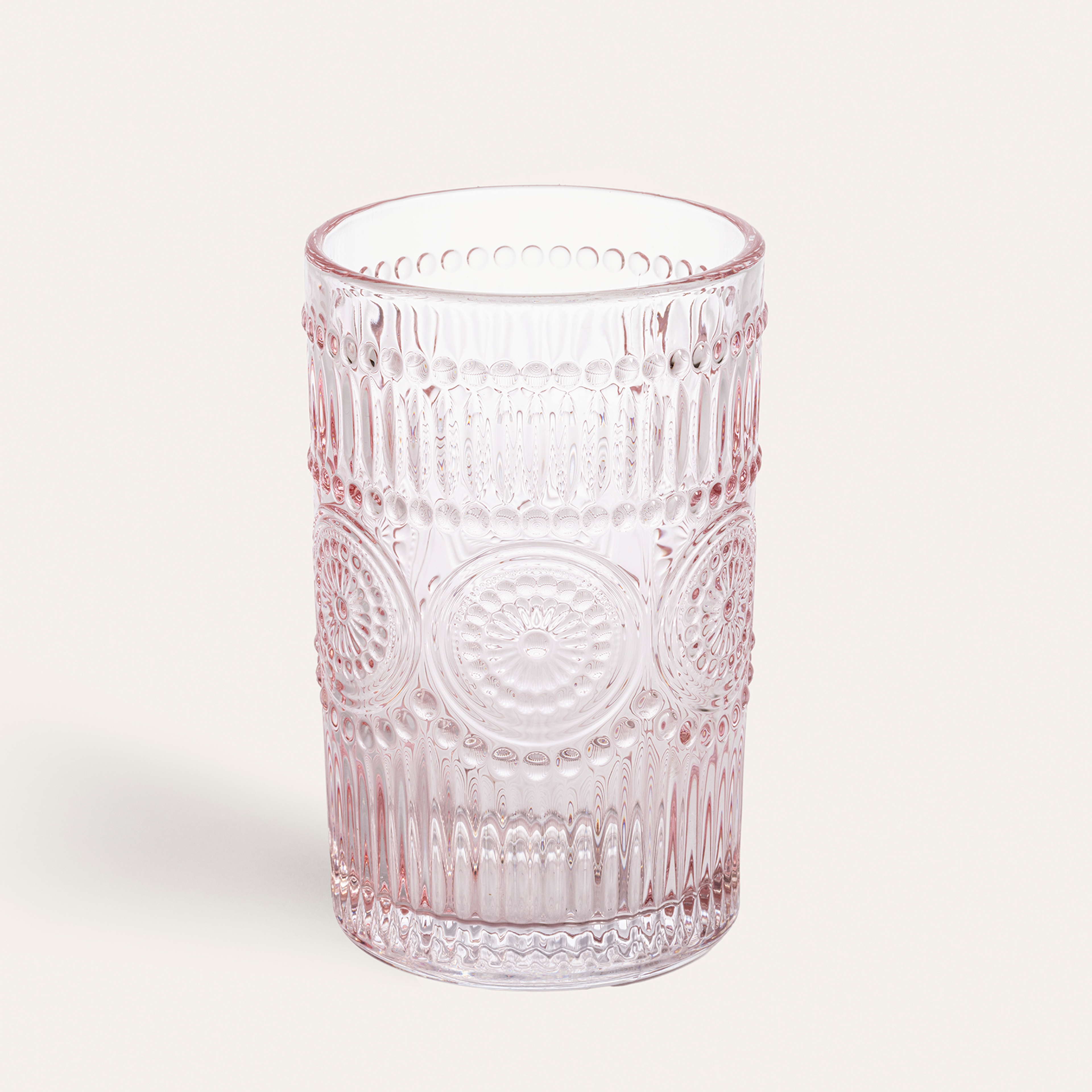 Loess Cam Meşrubat Bardağı 380 Ml Pembe