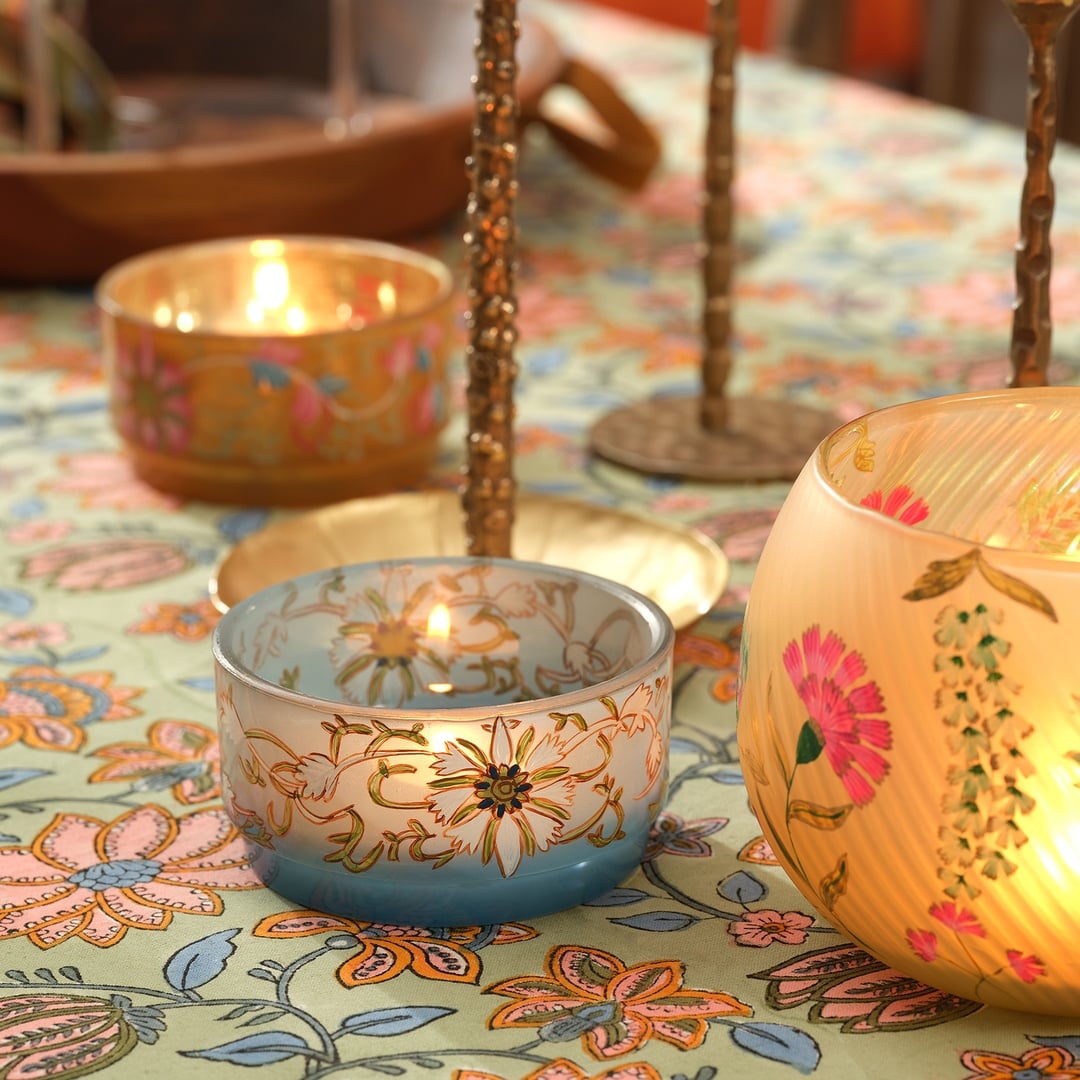 Aravalı Cam Dekoratif Kase 10x10x5 Cm Mavi