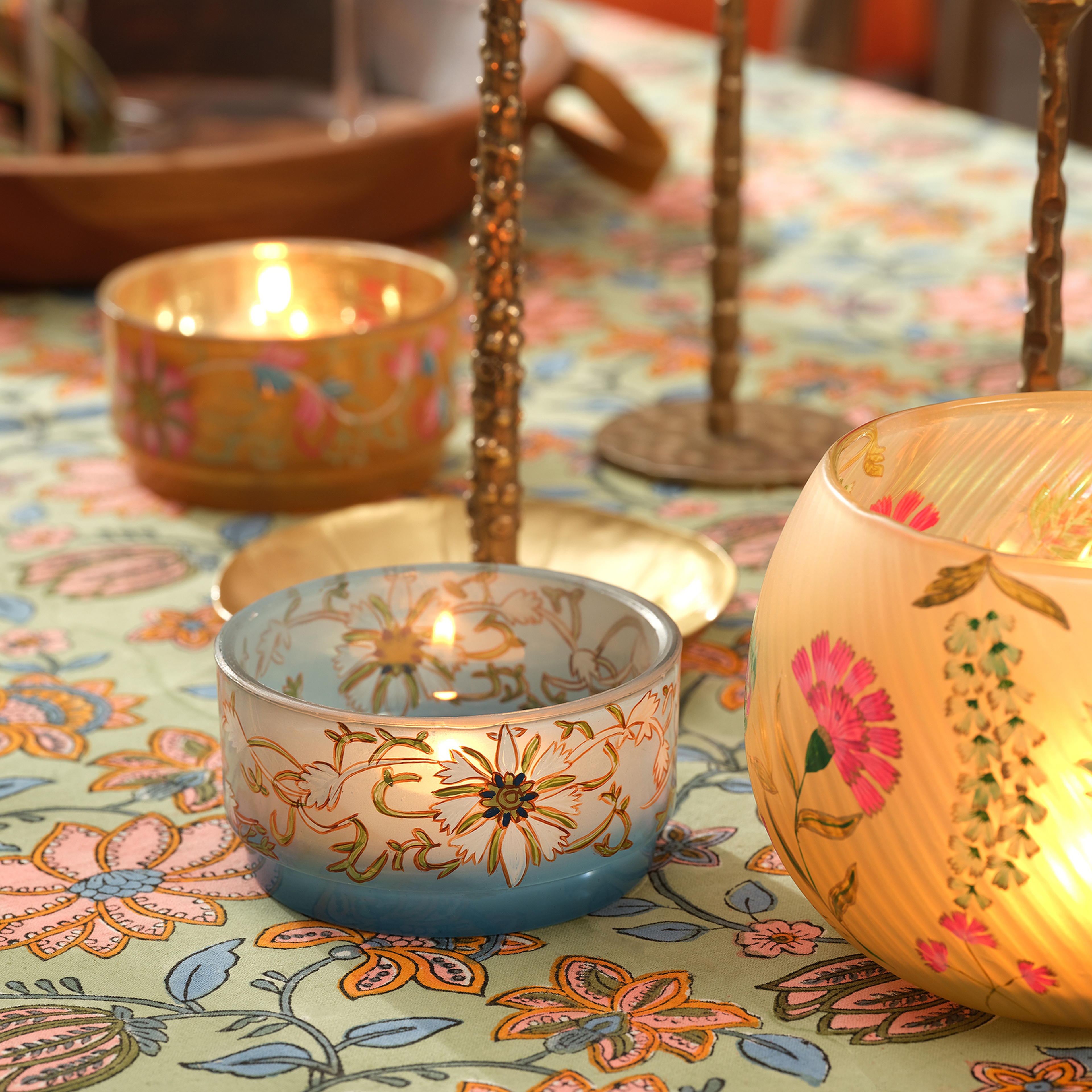 Aravalı Cam Dekoratif Kase 10x10x5 Cm Mavi