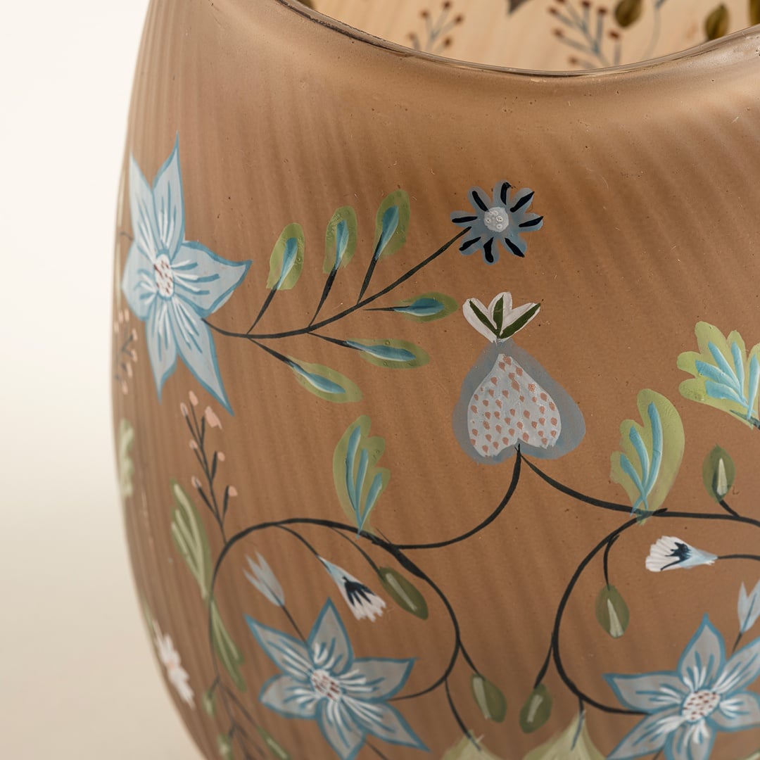 Aravalı Cam Dekoratif Kase 12.5x12.5x17.5 Cm Renkli