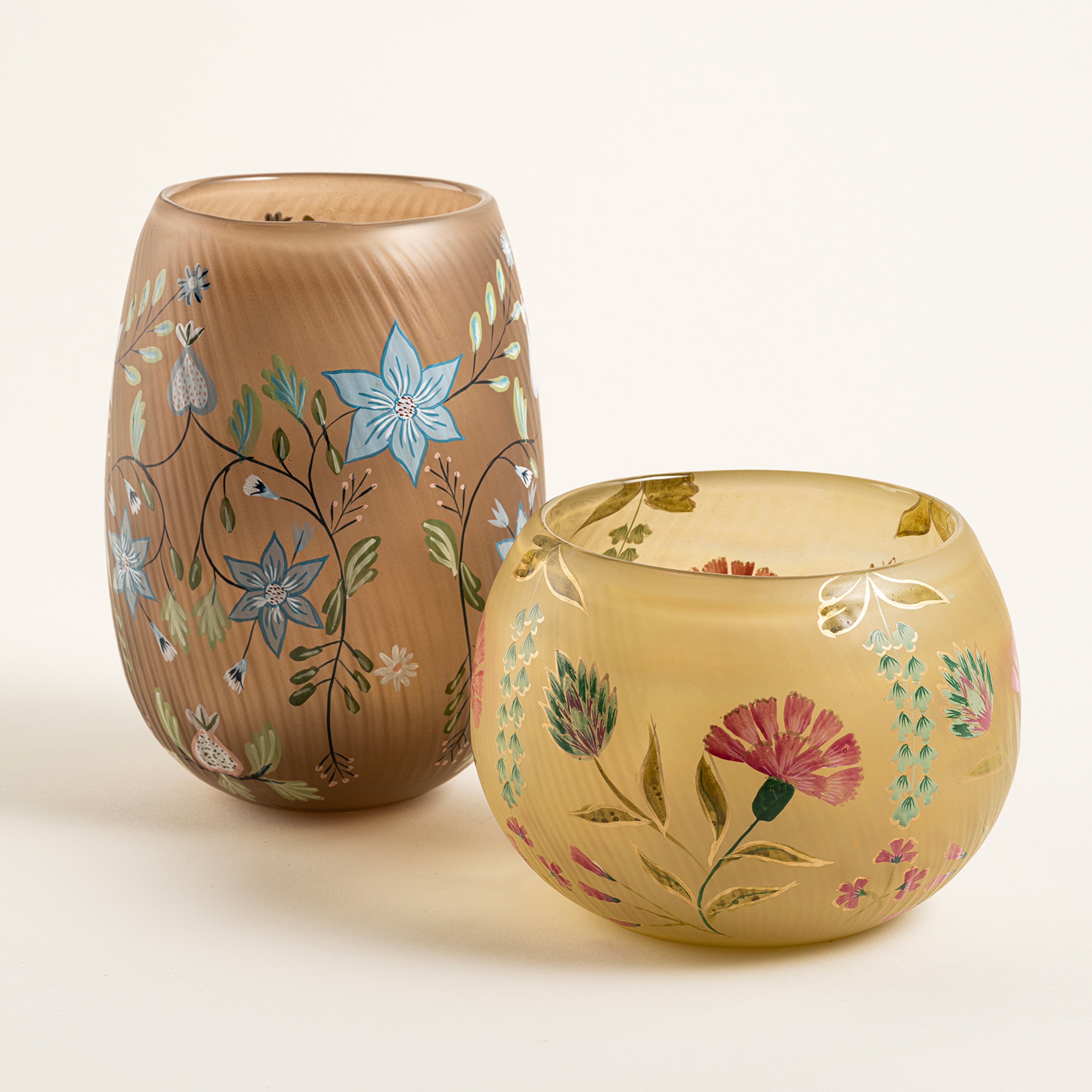 Aravalı Cam Dekoratif Kase 12.5x12.5x17.5 Cm Renkli