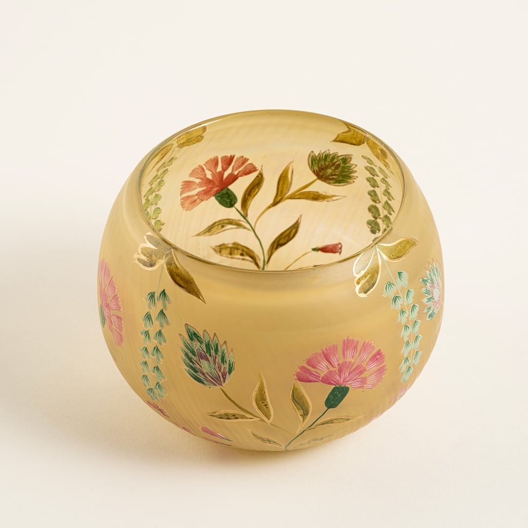 Aravalı Cam Dekoratif Kase 14x14x11 Cm Renkli