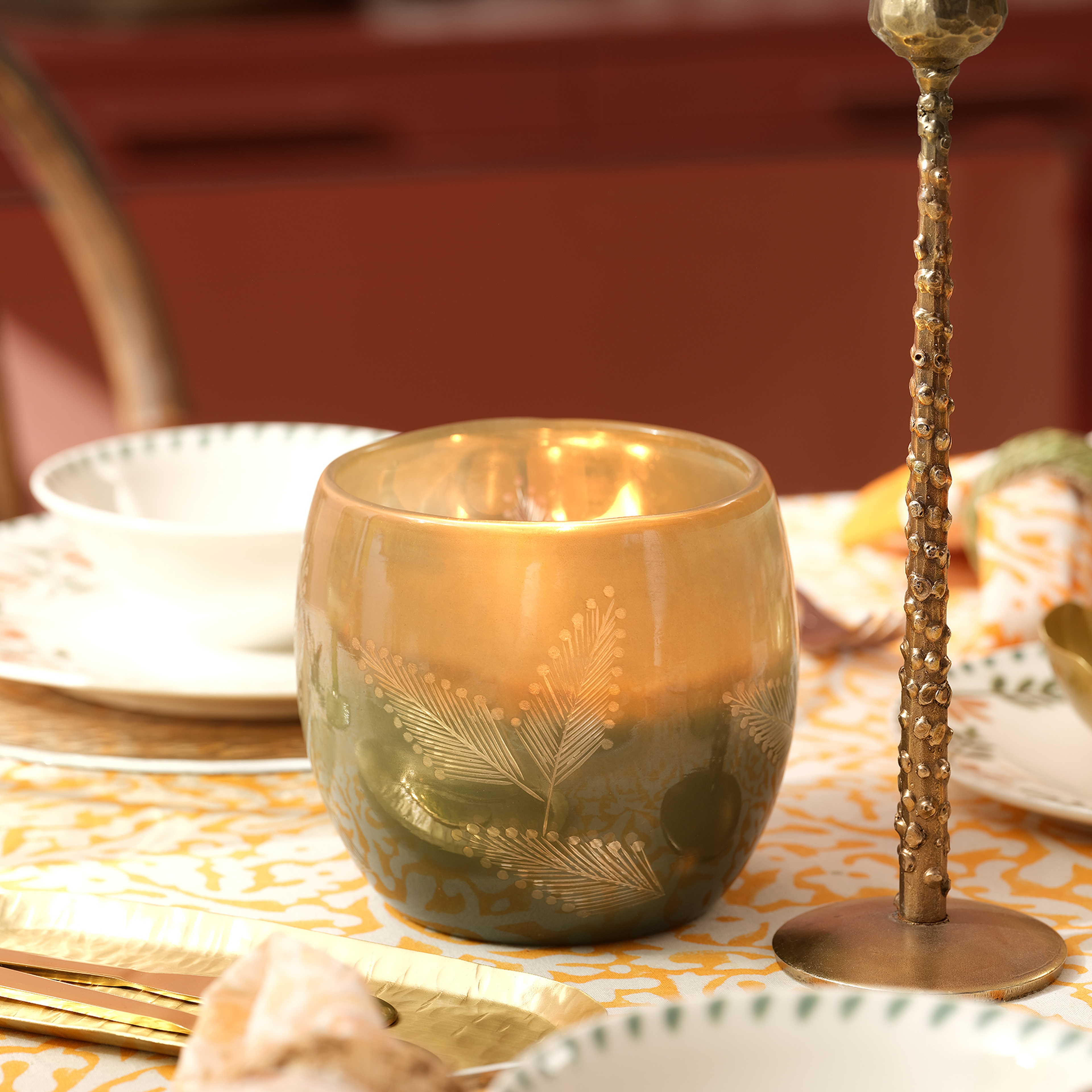 Aravalı Cam Dekoratif Kase 13x13x11.75 Cm Yeşil