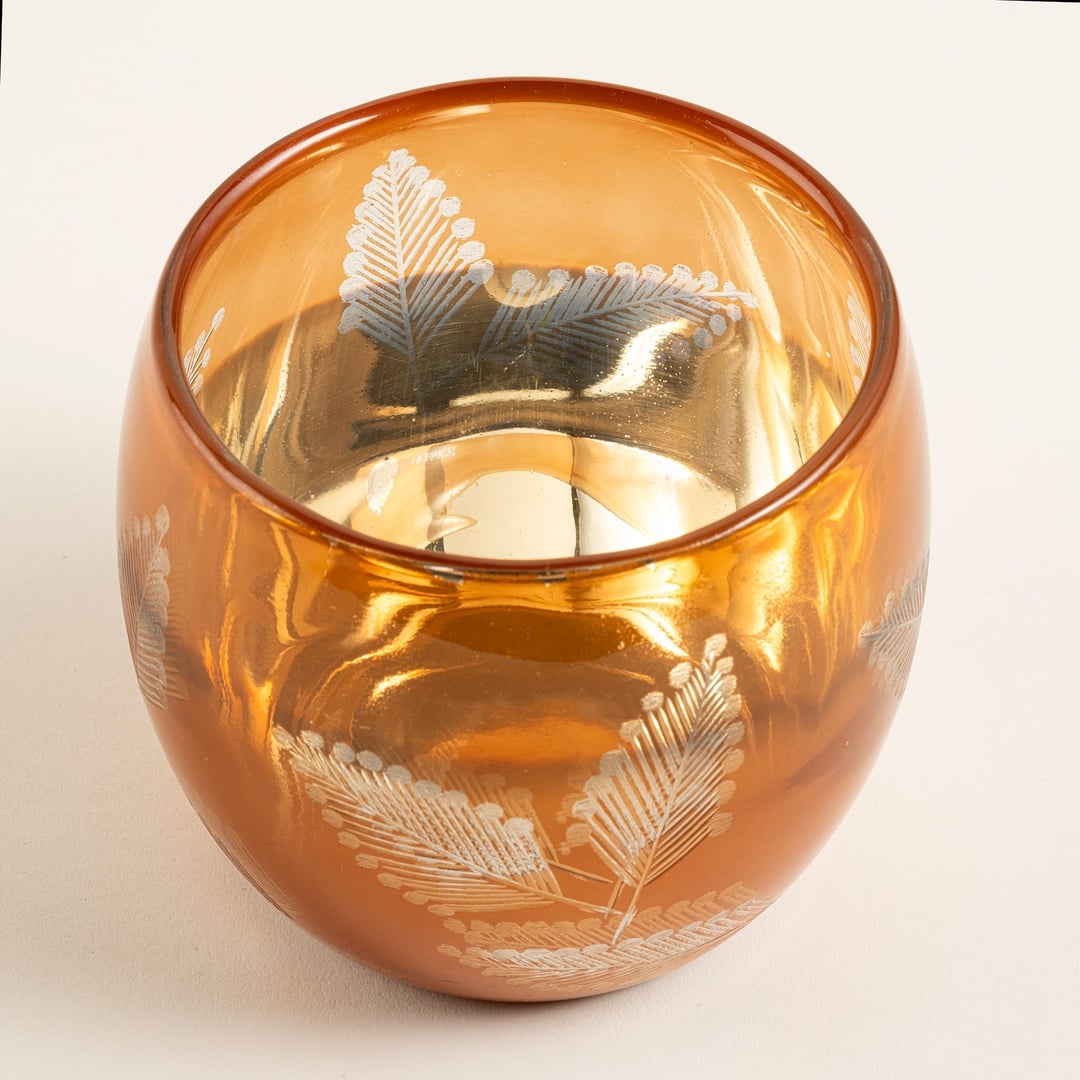 Aravalı Cam Dekoratif Kase 13x13x11.75 Cm Turuncu