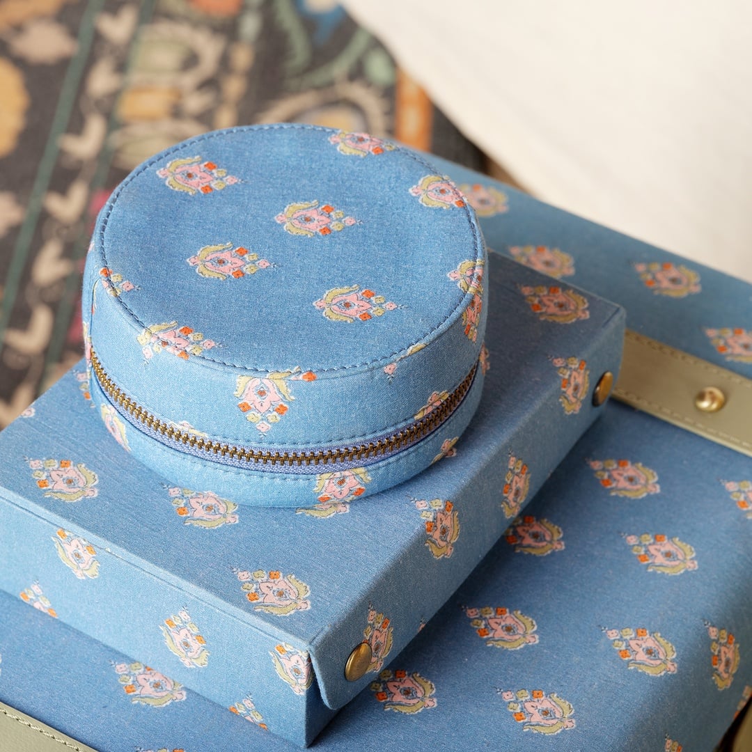 Noıda Pamuk Dekoratif Kutu 17.80x12.70x4.80 Cm Mavi