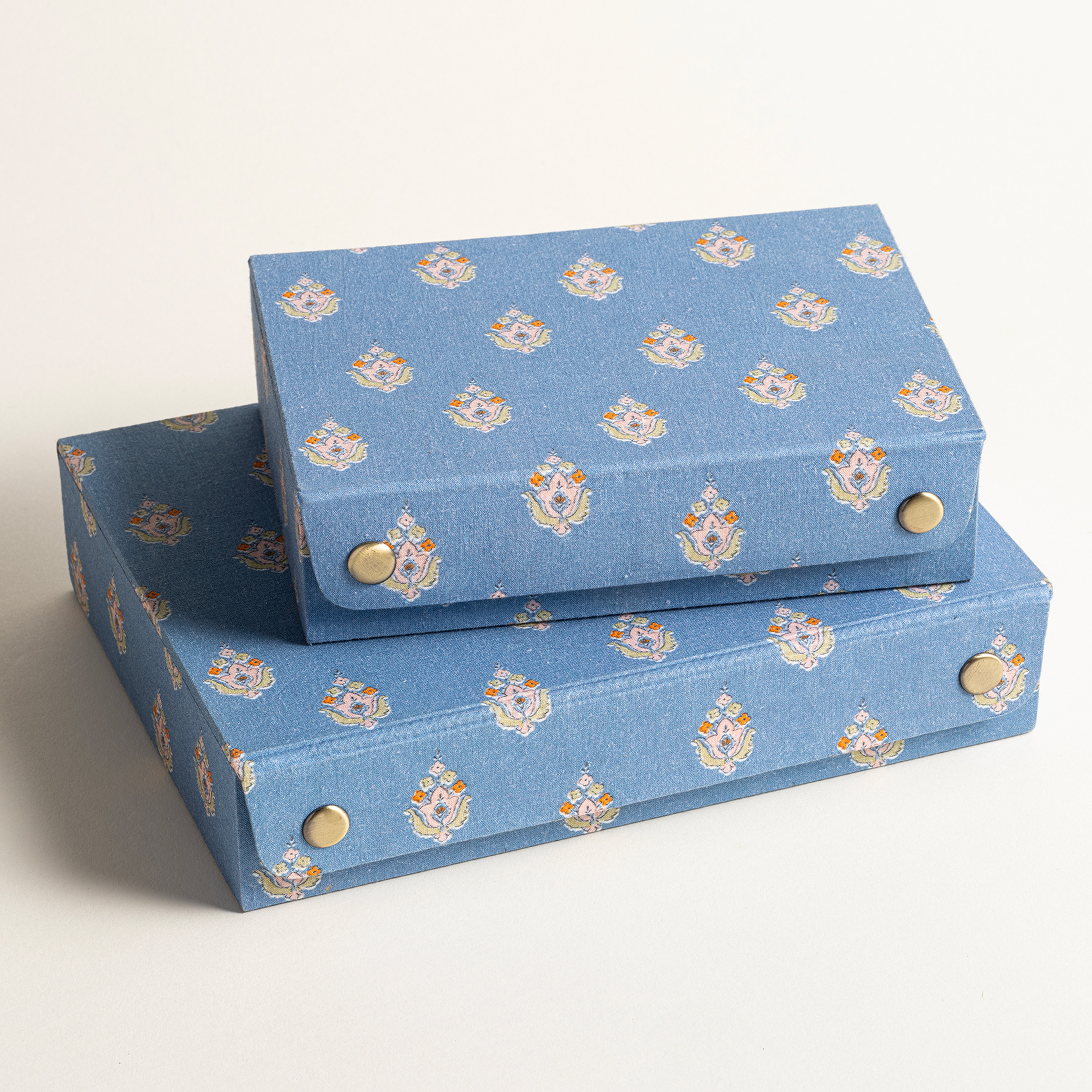 Noıda Pamuk Dekoratif Kutu 17.80x12.70x4.80 Cm Mavi