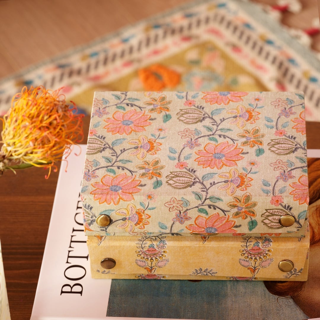 Noıda Pamuk Dekoratif Kutu 17.80x12.70x4.80 Cm Yeşil