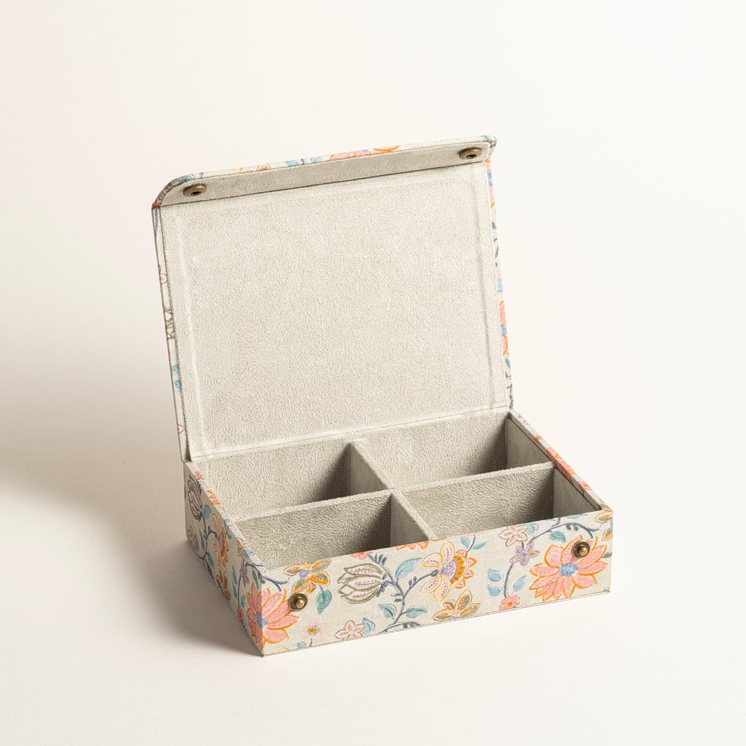 Noıda Pamuk Dekoratif Kutu 17.80x12.70x4.80 Cm Yeşil