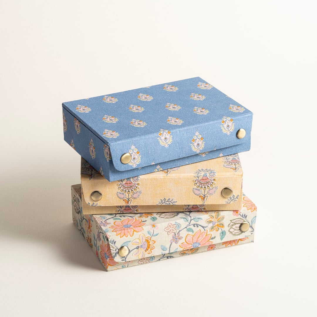 Noıda Pamuk Dekoratif Kutu 17.80x12.70x4.80 Cm Açık Sarı