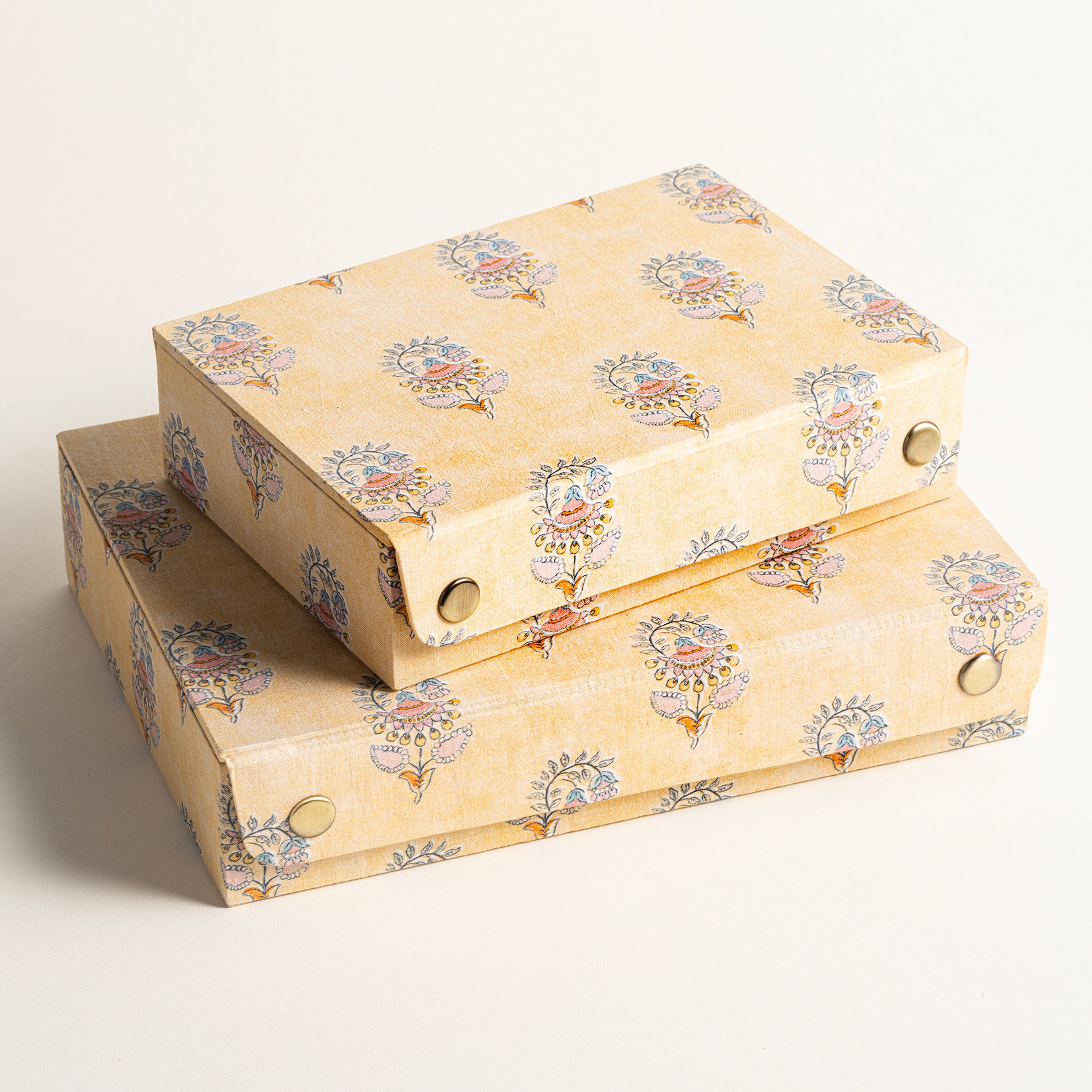 Noıda Pamuk Dekoratif Kutu 17.80x12.70x4.80 Cm Açık Sarı