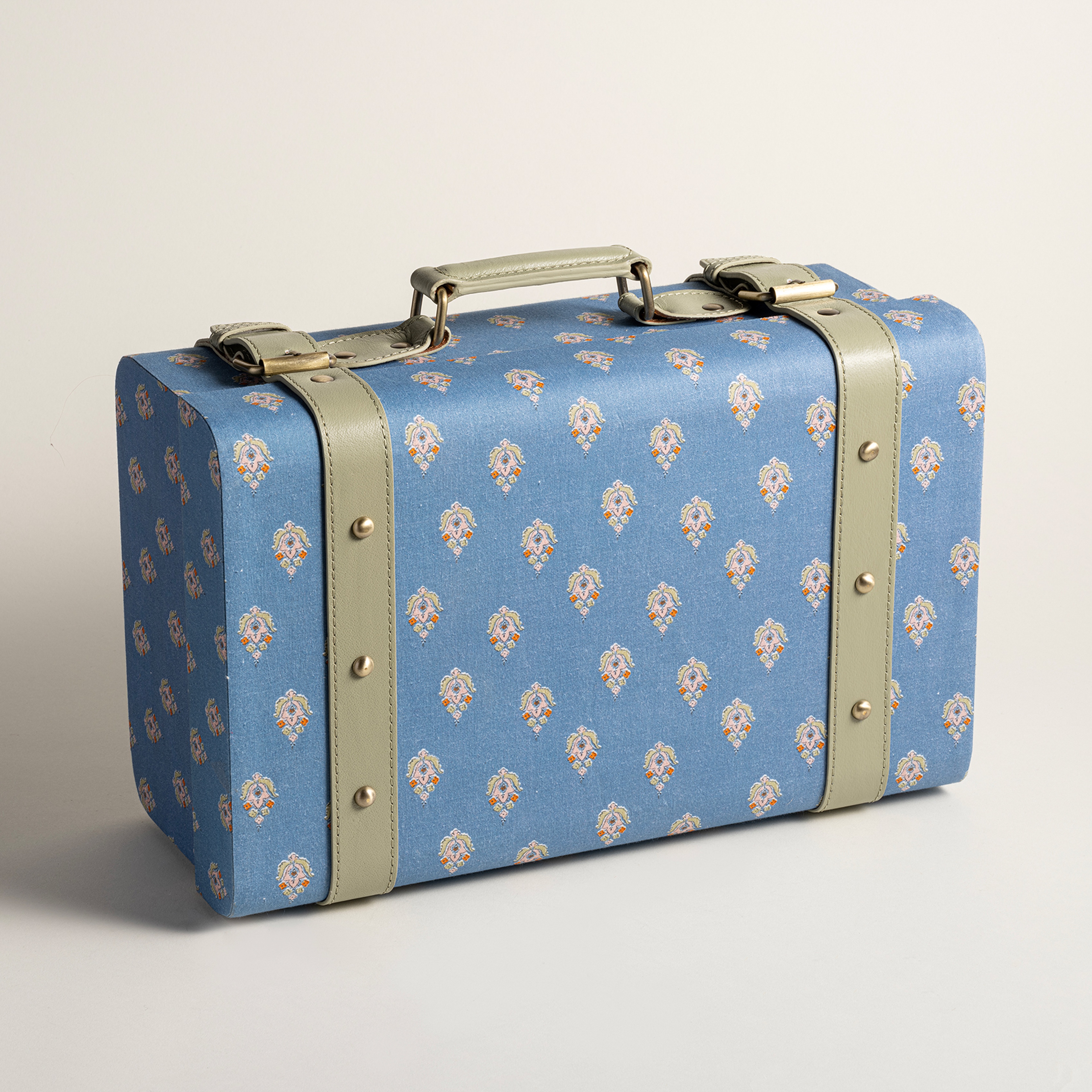 Noıda Pamuk Dekoratif Kutu 37.50x23.50x16.50 Cm Mavi