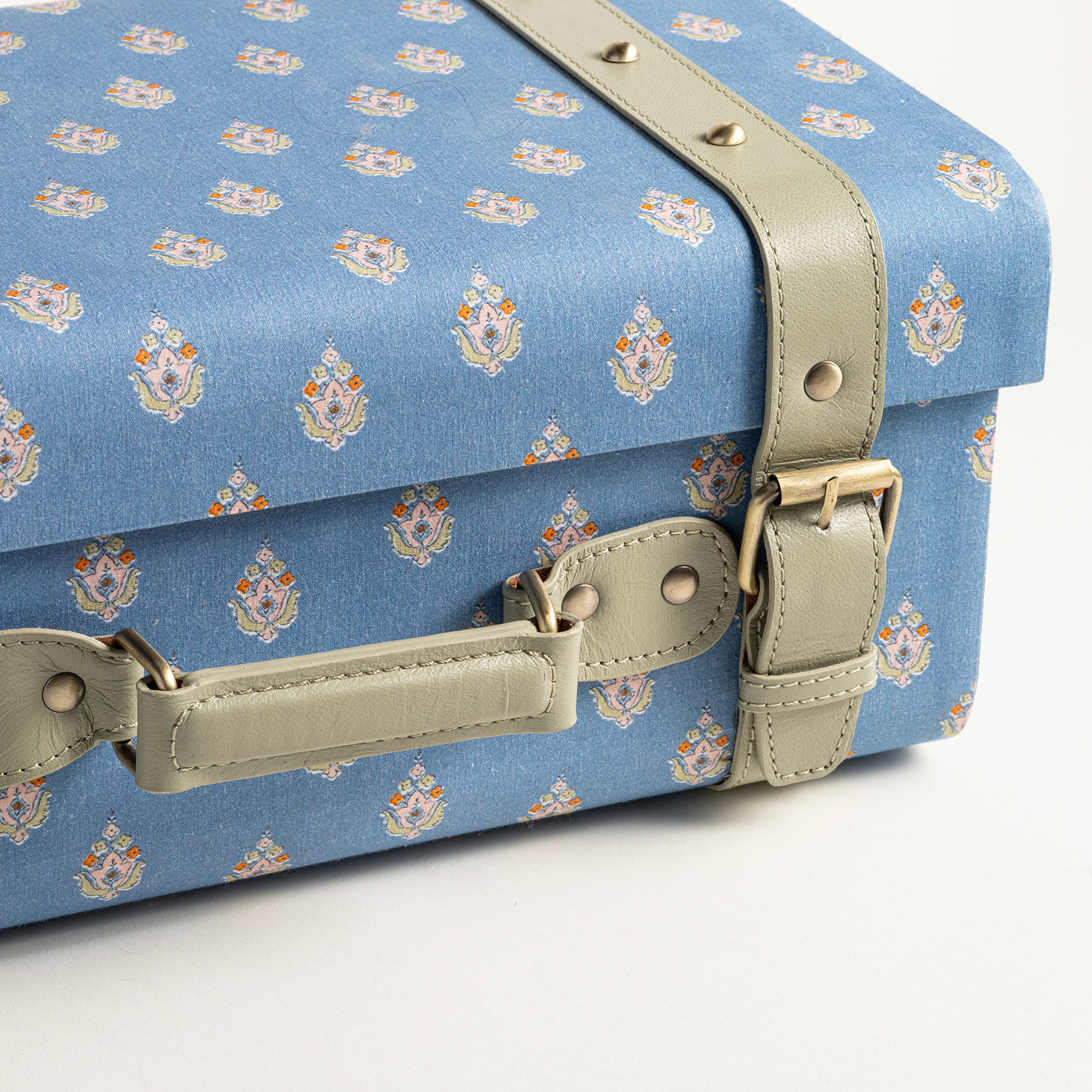 Noıda Pamuk Dekoratif Kutu 37.50x23.50x16.50 Cm Mavi