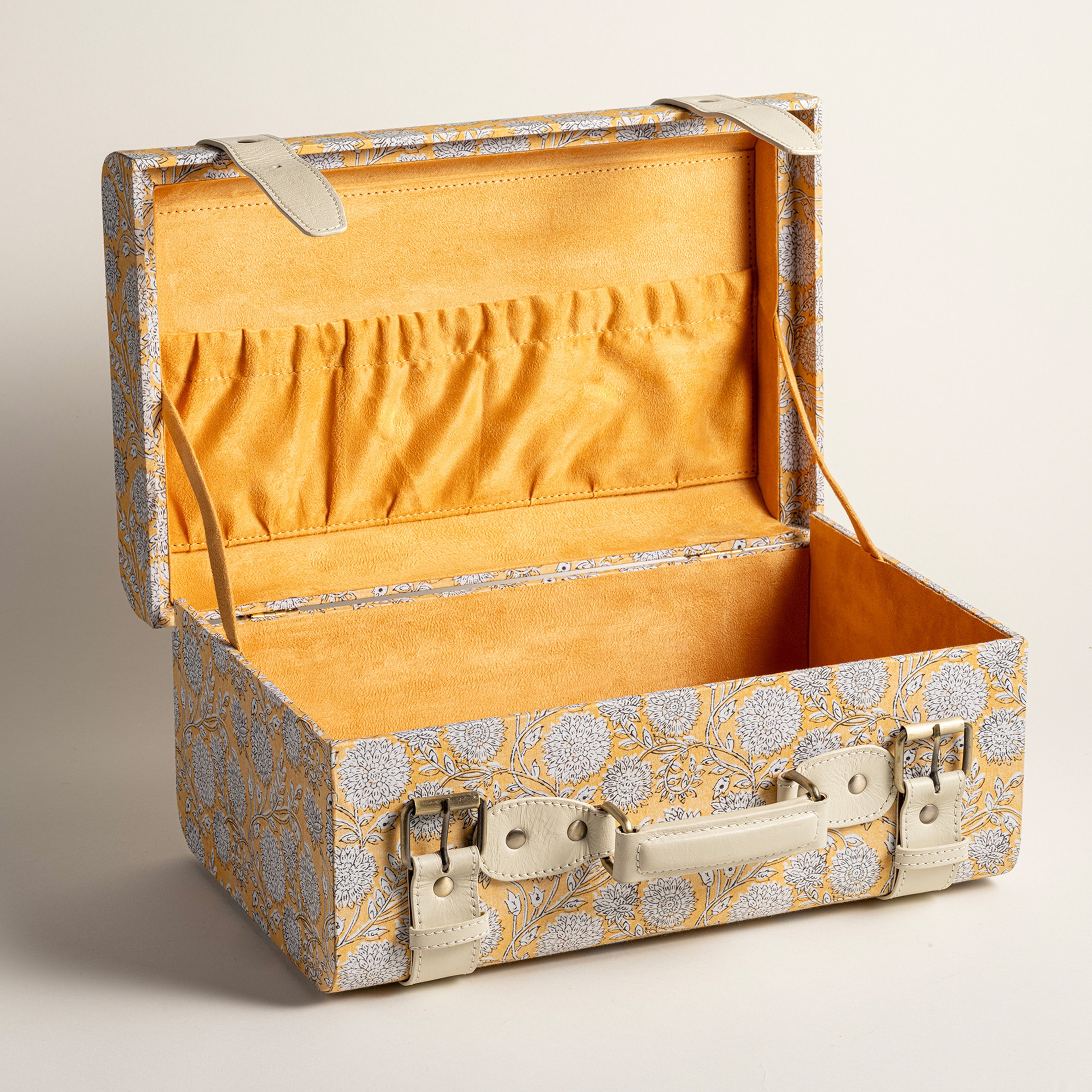 Noıda Pamuk Dekoratif Kutu 37.50x23.50x16.50 Cm Sarı