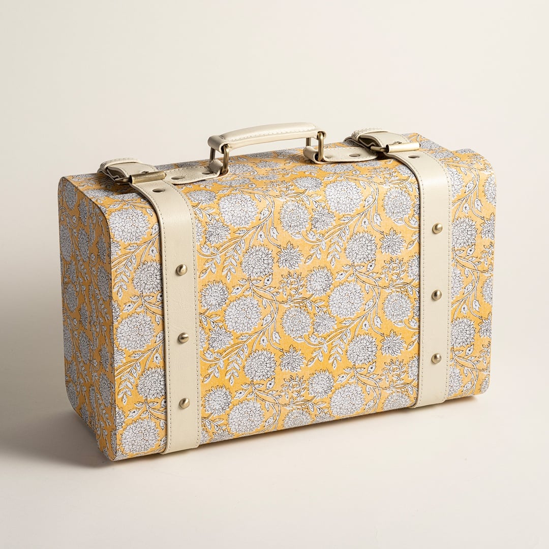 Noıda Pamuk Dekoratif Kutu 37.50x23.50x16.50 Cm Sarı