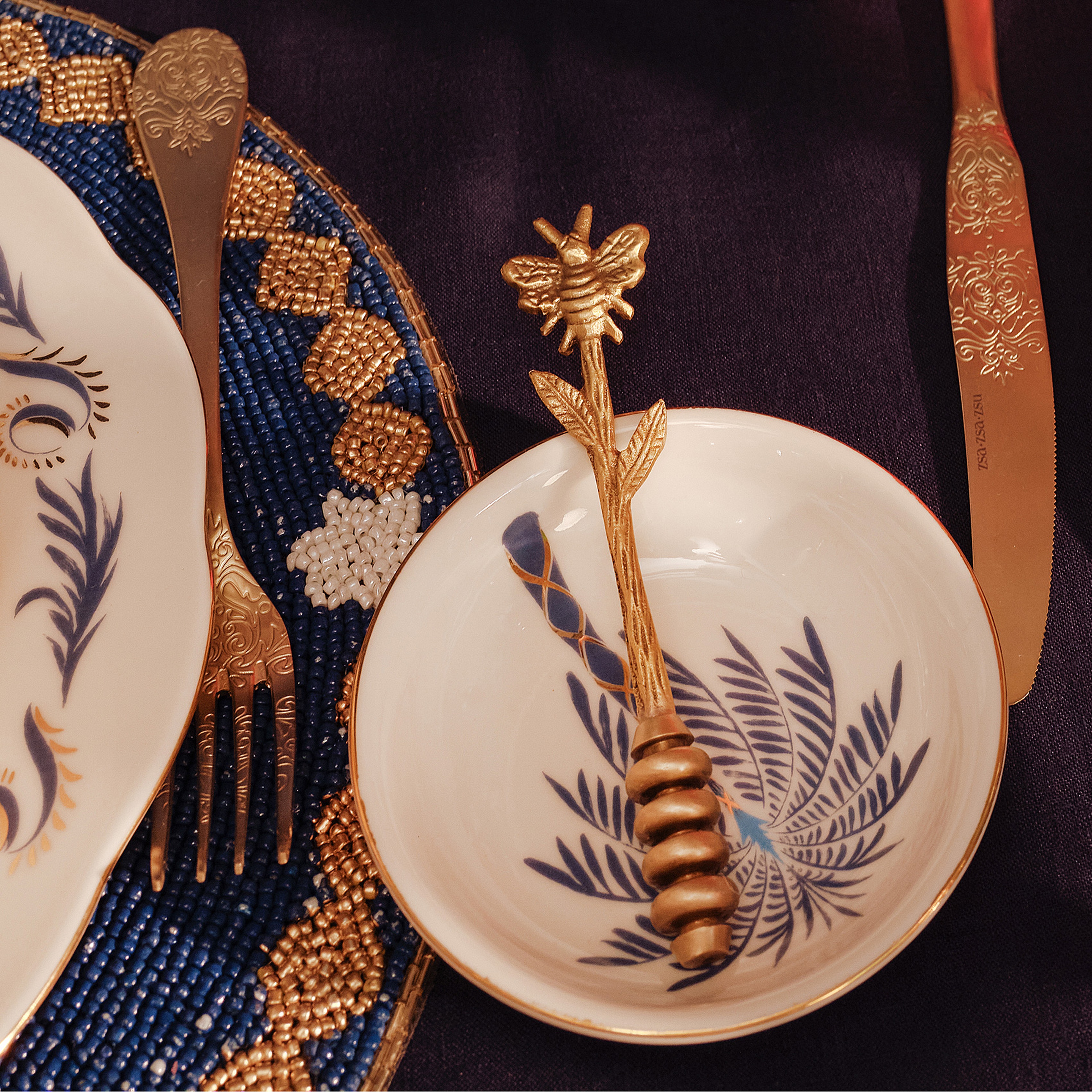 Lotus Pirinç Dekoratif Obje 16x4 Cm Gold