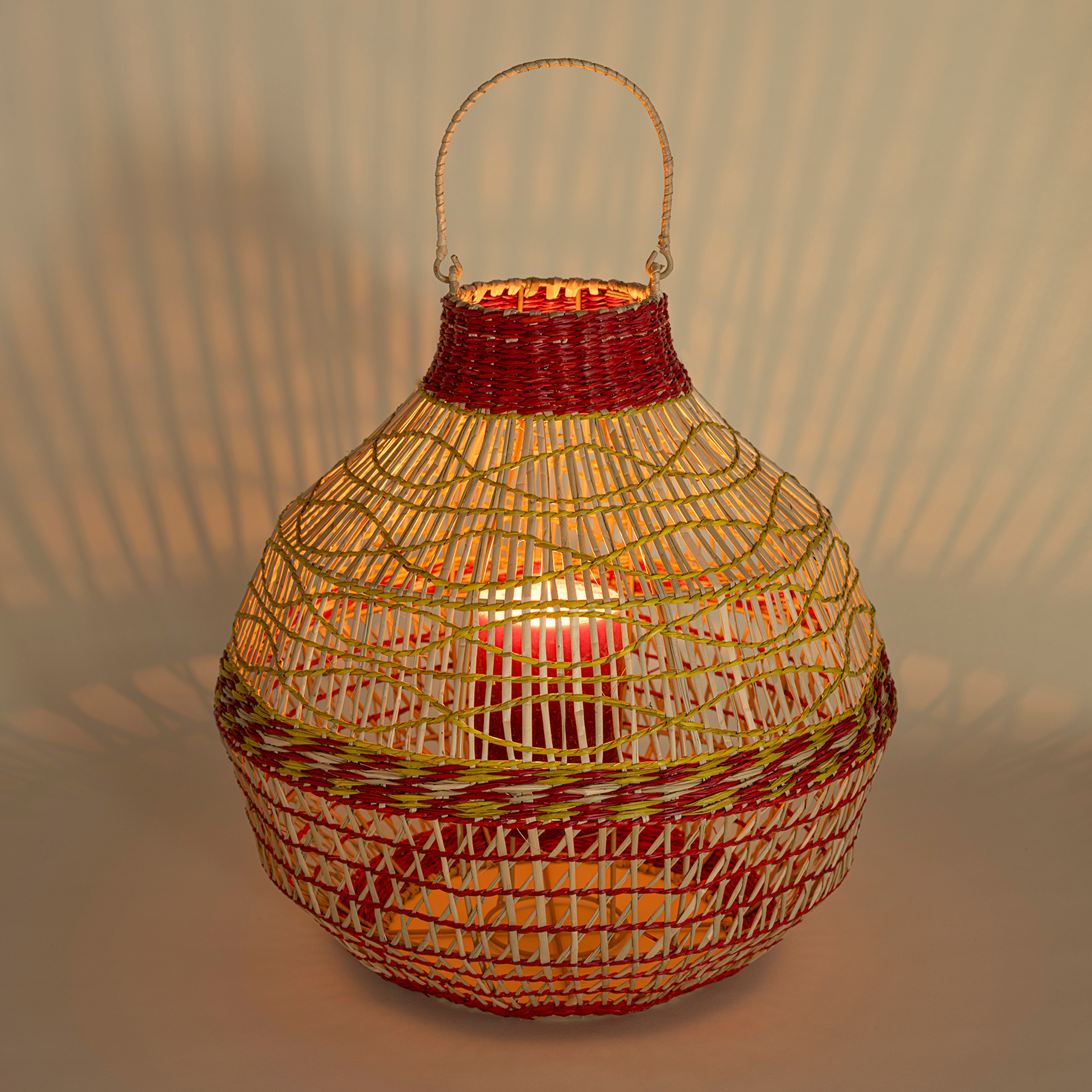 Tam Dao Deniz Çayırı - Cam - Metal Fener 30x30x30 Cm Renkli