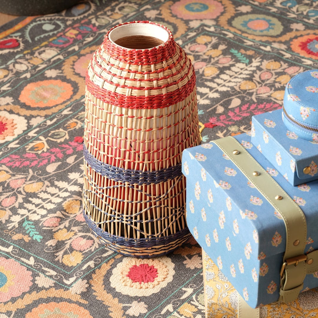 Tam Dao Deniz Çayırı - Bambu Vazo 22x22x39 Cm Renkli