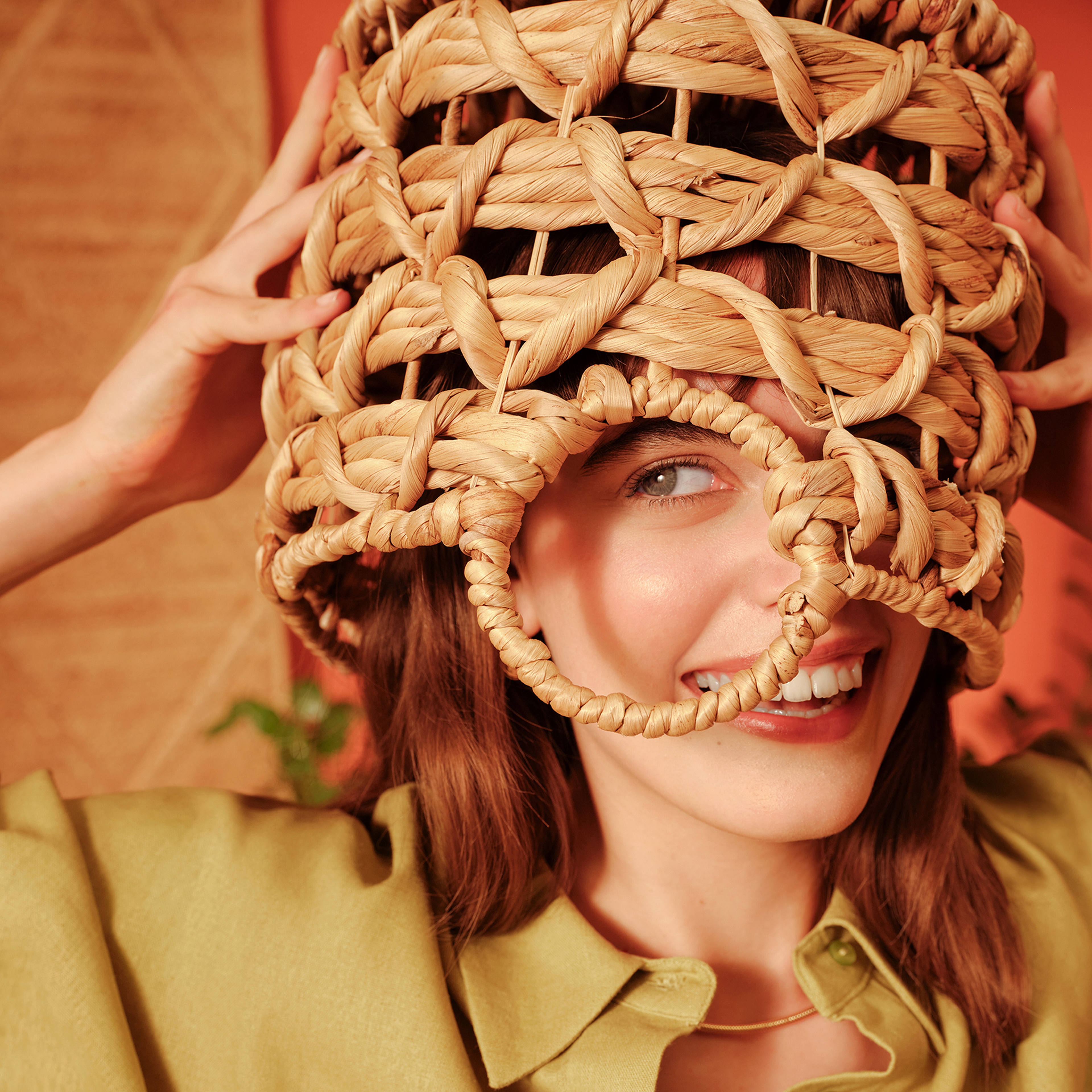 Polı Su Sümbülü Sepet 35x26x26 Cm Natural