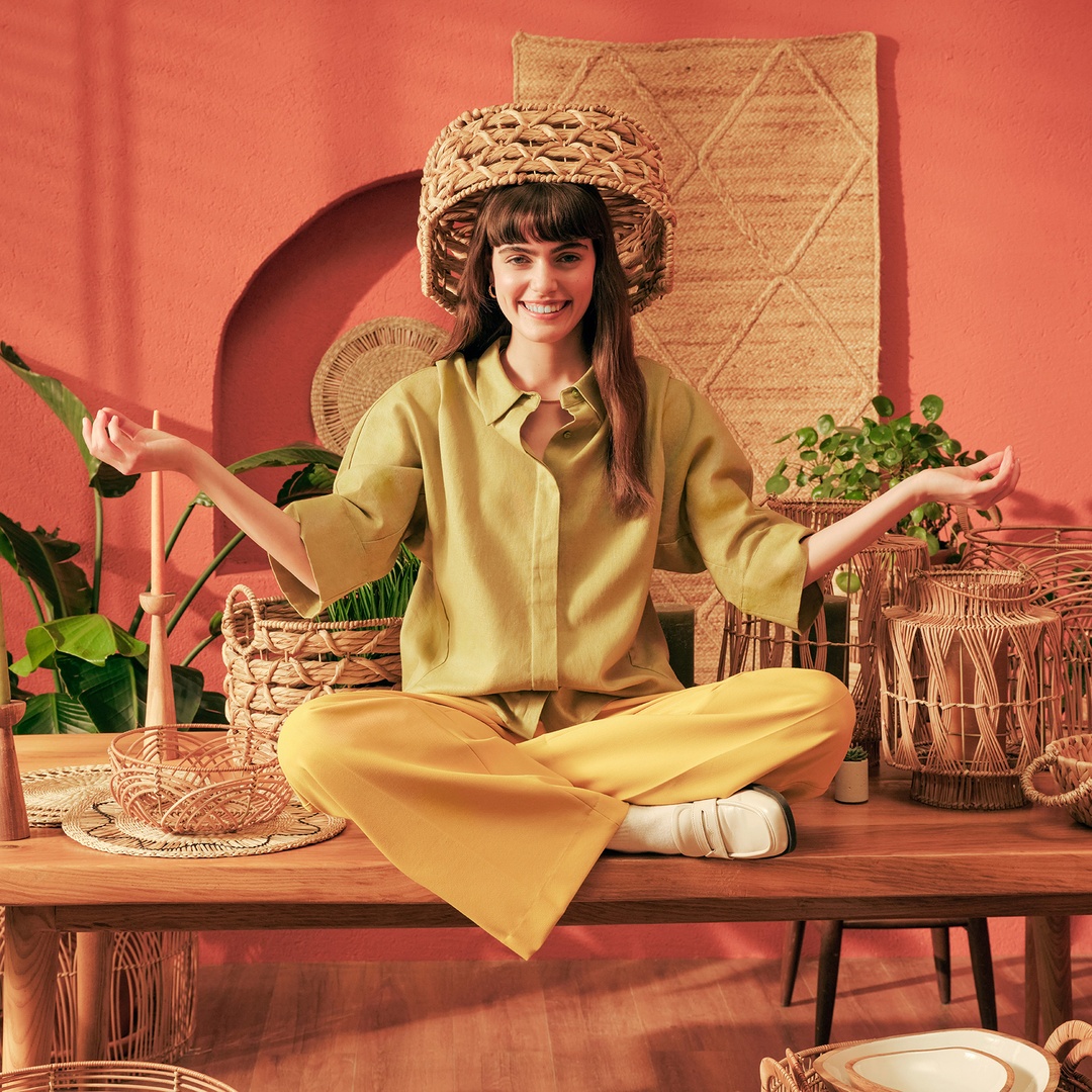 Polı Su Sümbülü Sepet 35x26x26 Cm Natural