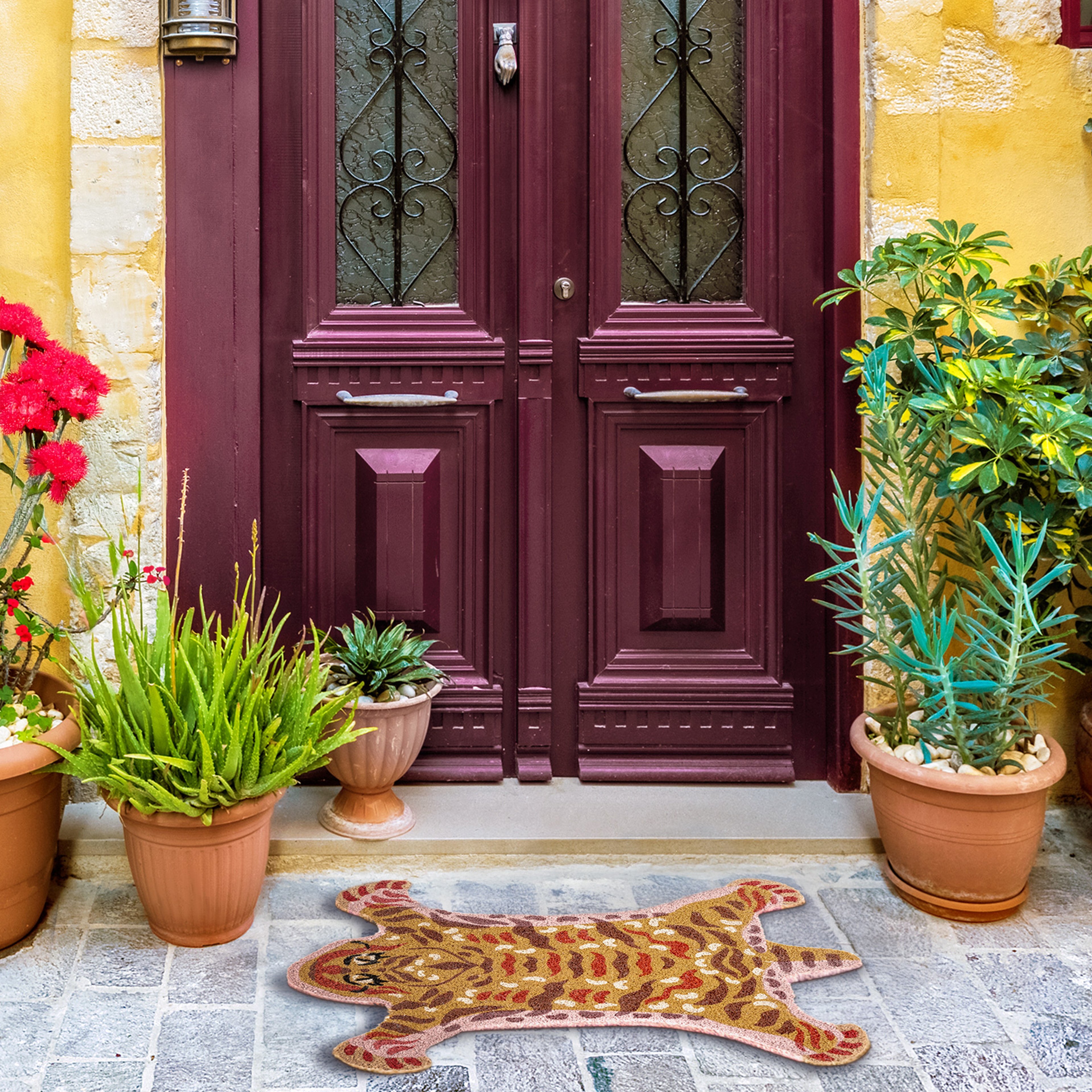 Kerala Coır Kapı Önü Paspası 58x75 Cm Sarı