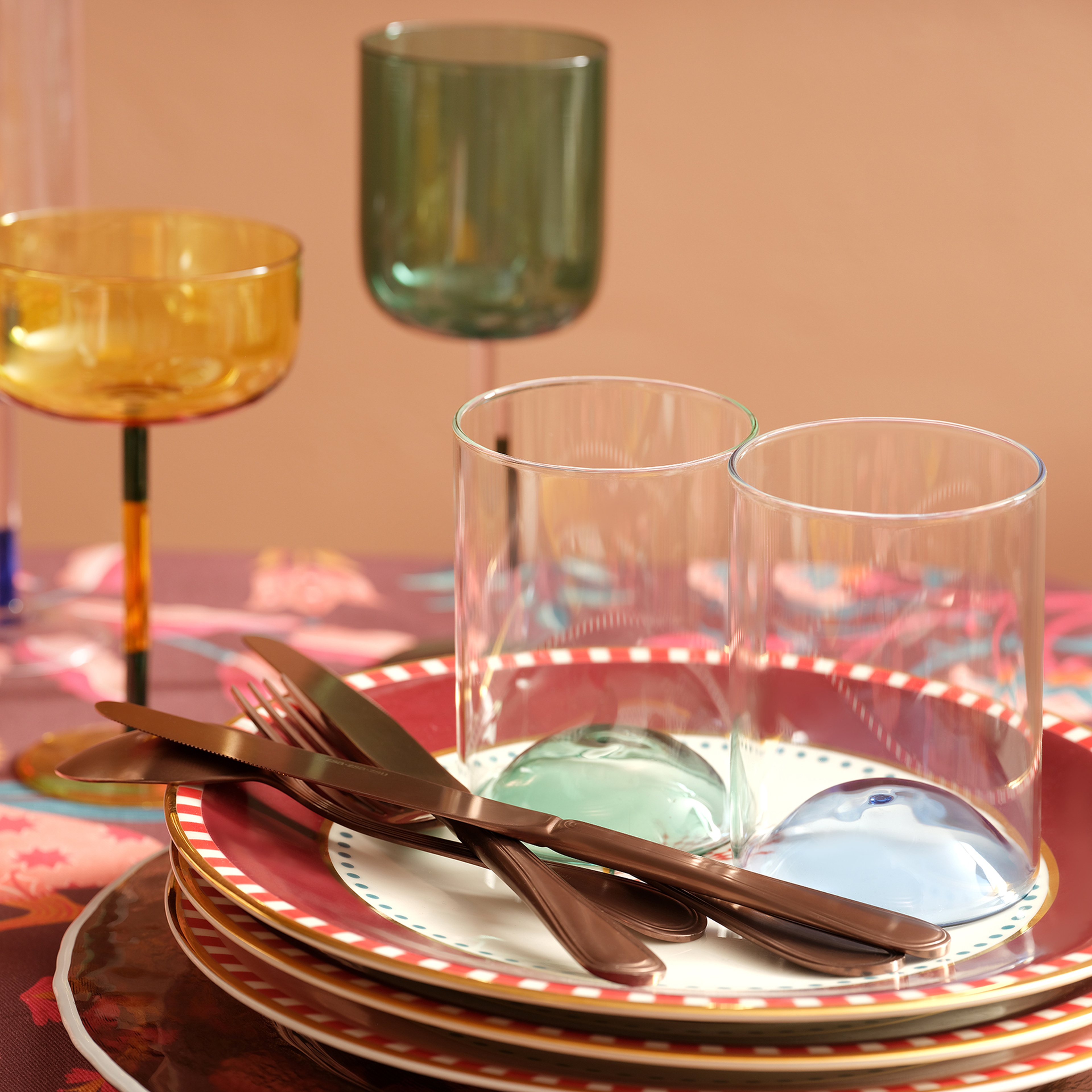 Henan Borosilikat Cam Su Bardağı 370 Ml Yeşil