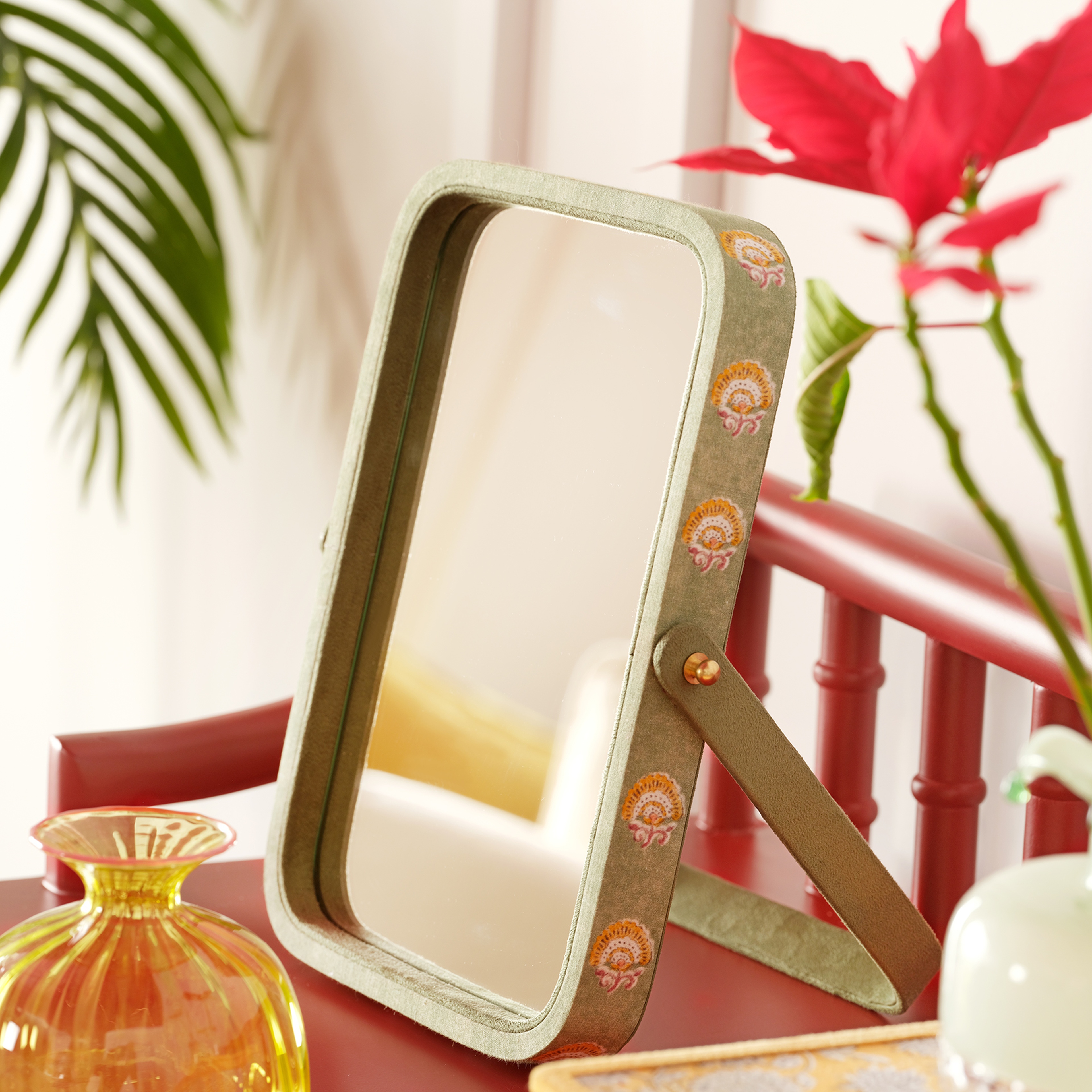 Noıda Baskılı Pamuk Ayna 26x17 Cm Orman Yeşilı