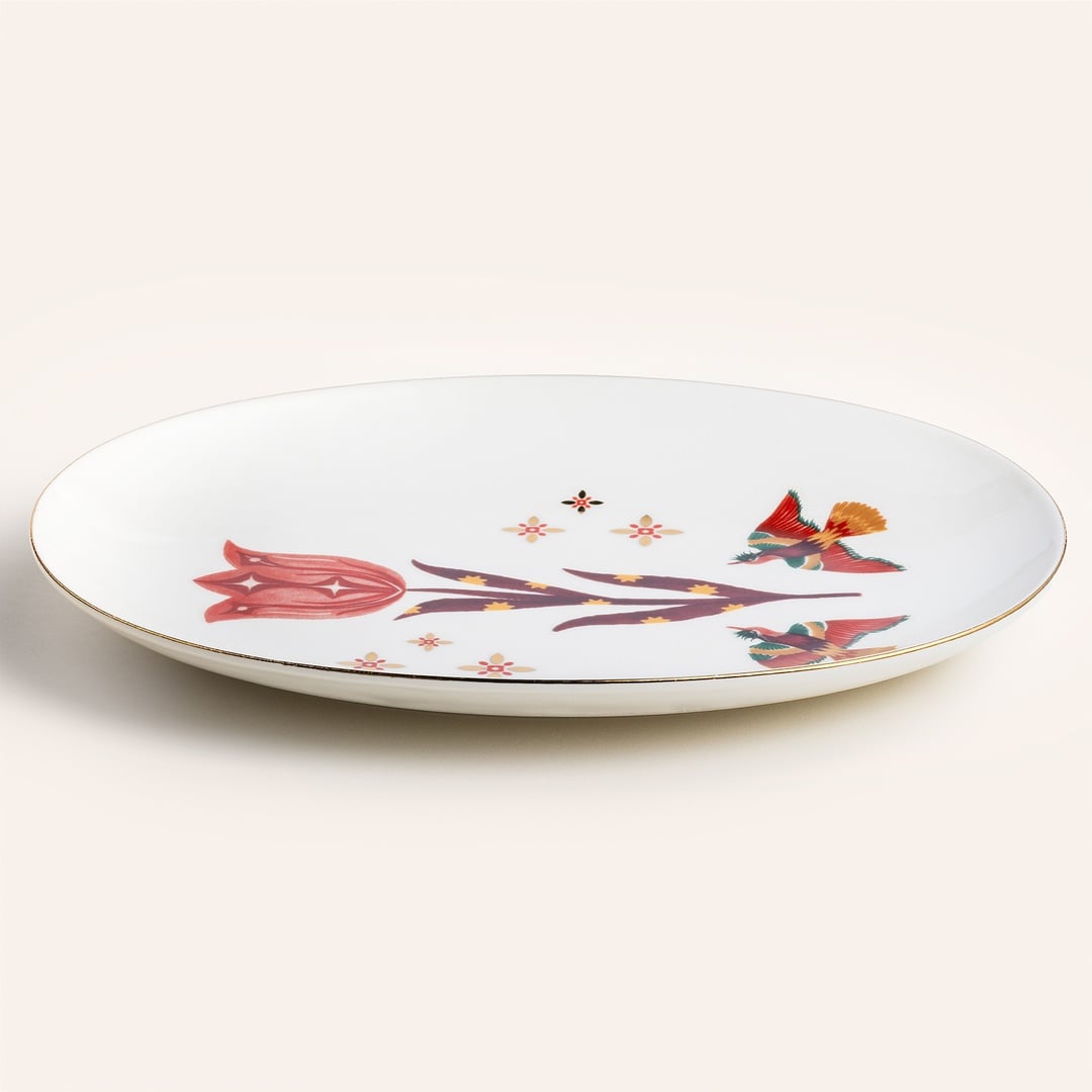 Gediz Porselen Oval Tabak 26 Cm Renkli