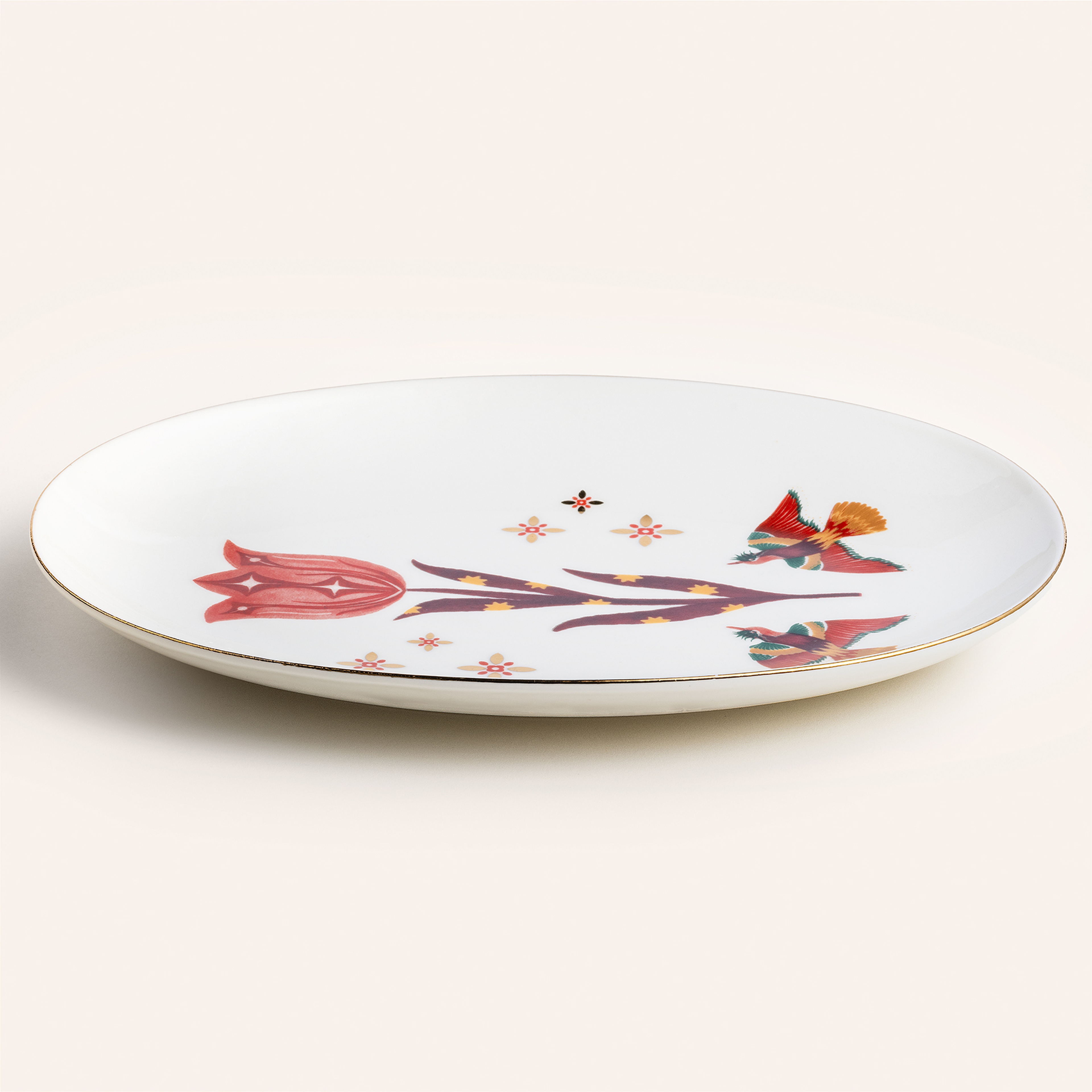 Gediz Porselen Oval Tabak 26 Cm Renkli