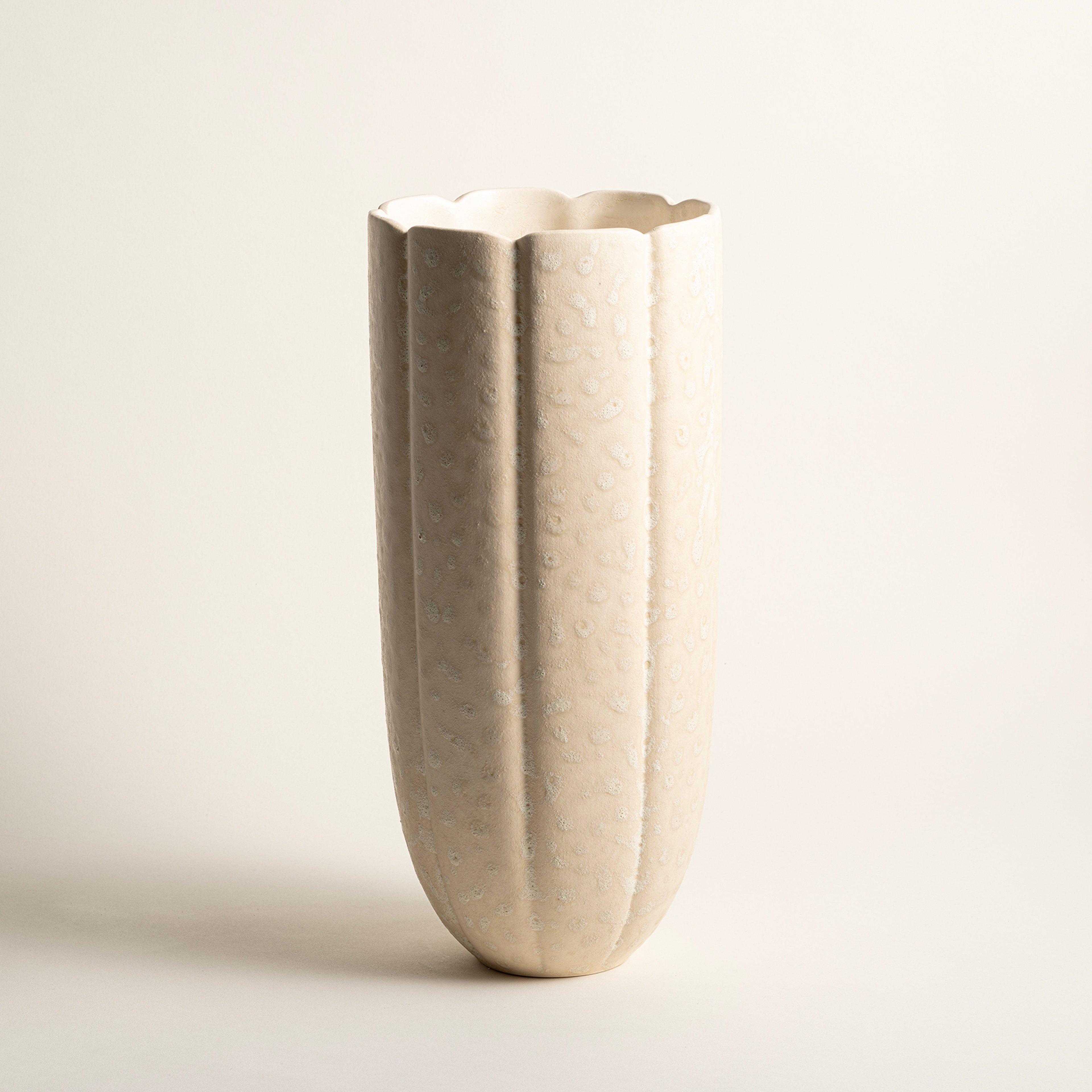 Lızbon Earthenware Vazo 16x16x34,5 Cm Krem