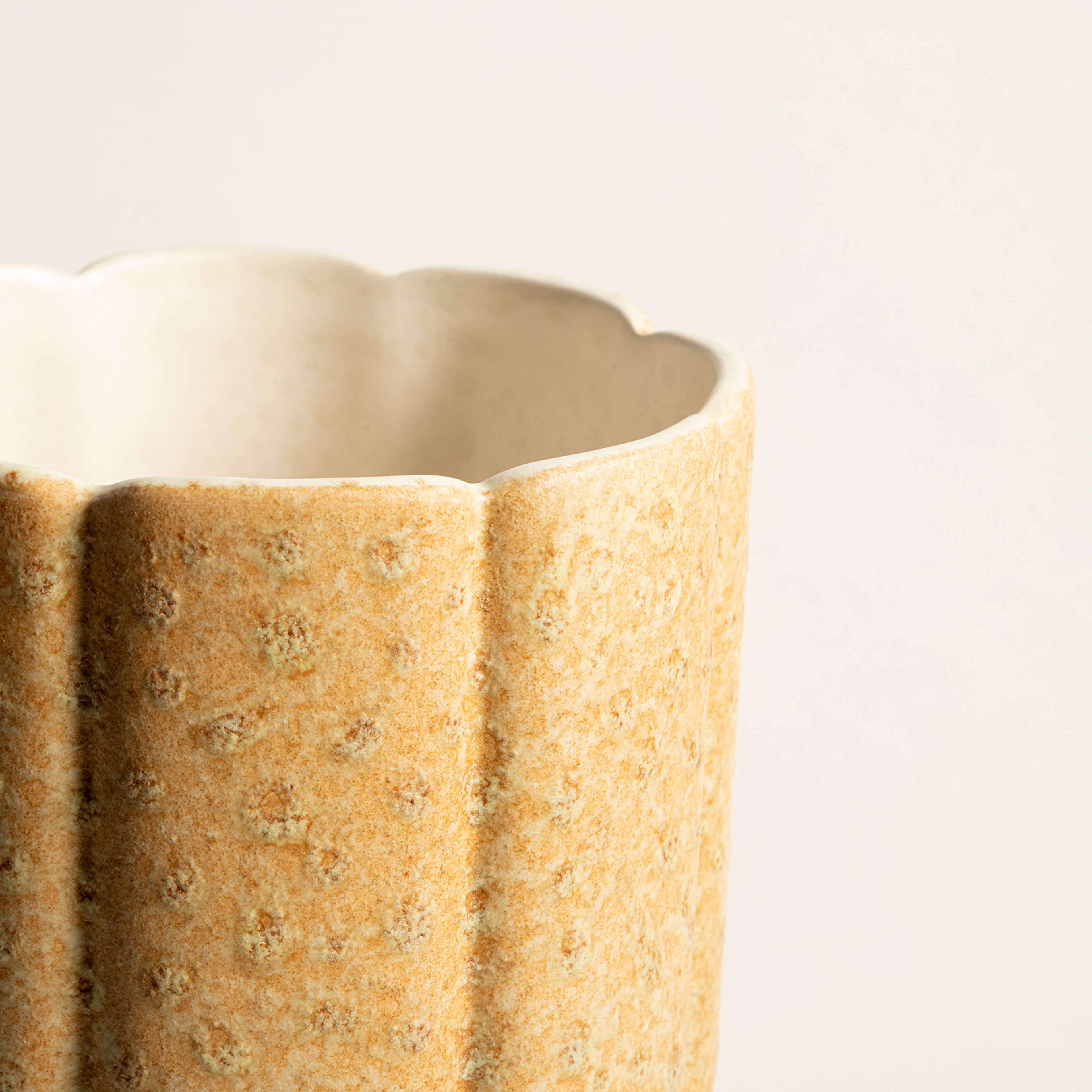 Lızbon Earthenware Vazo 13x13x26,5 Cm Sarı