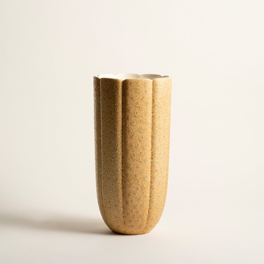 Lızbon Earthenware Vazo 13x13x26,5 Cm Sarı