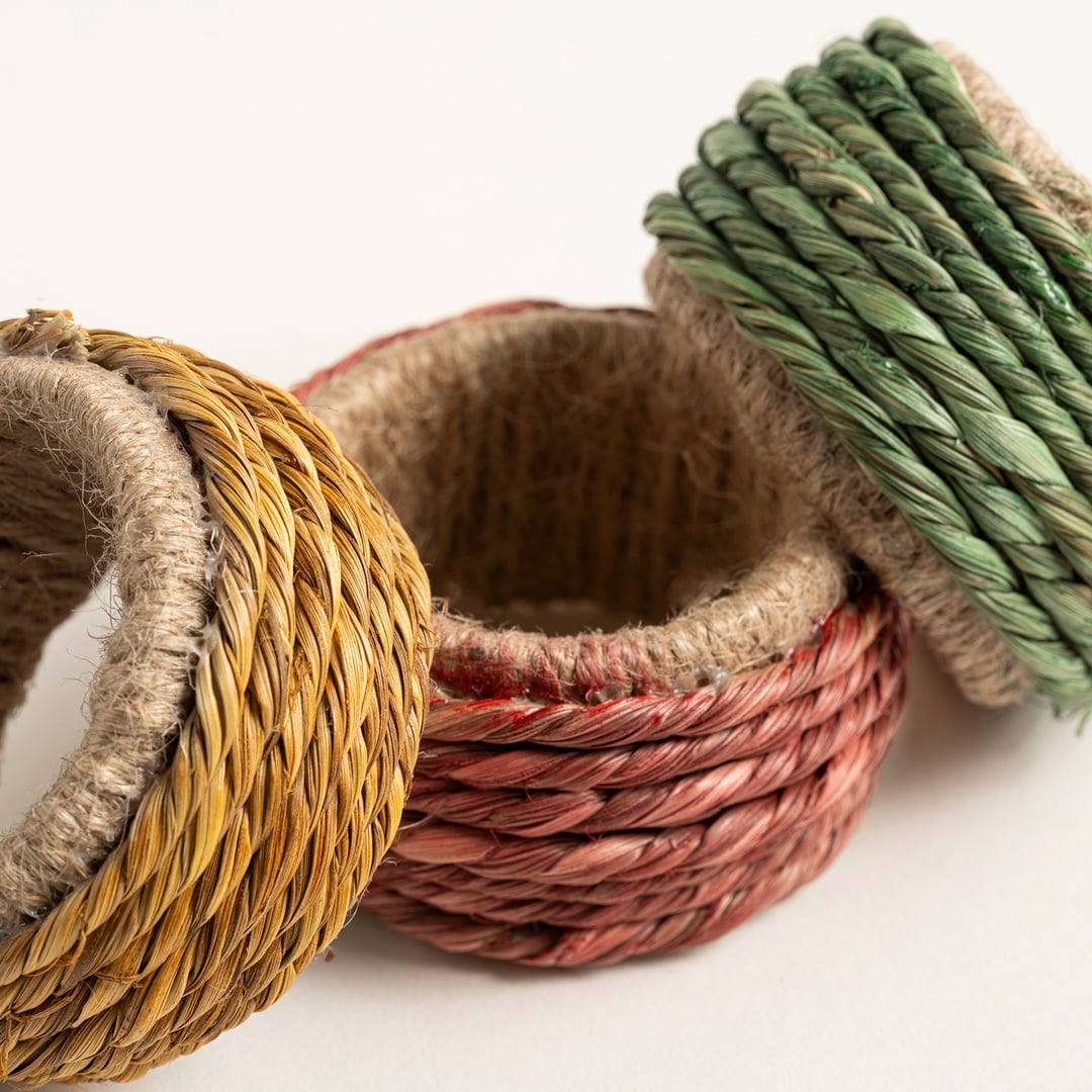 Khanpur Deniz Çayırı - Jüt Peçete Halkası 5 Cm Yeşil