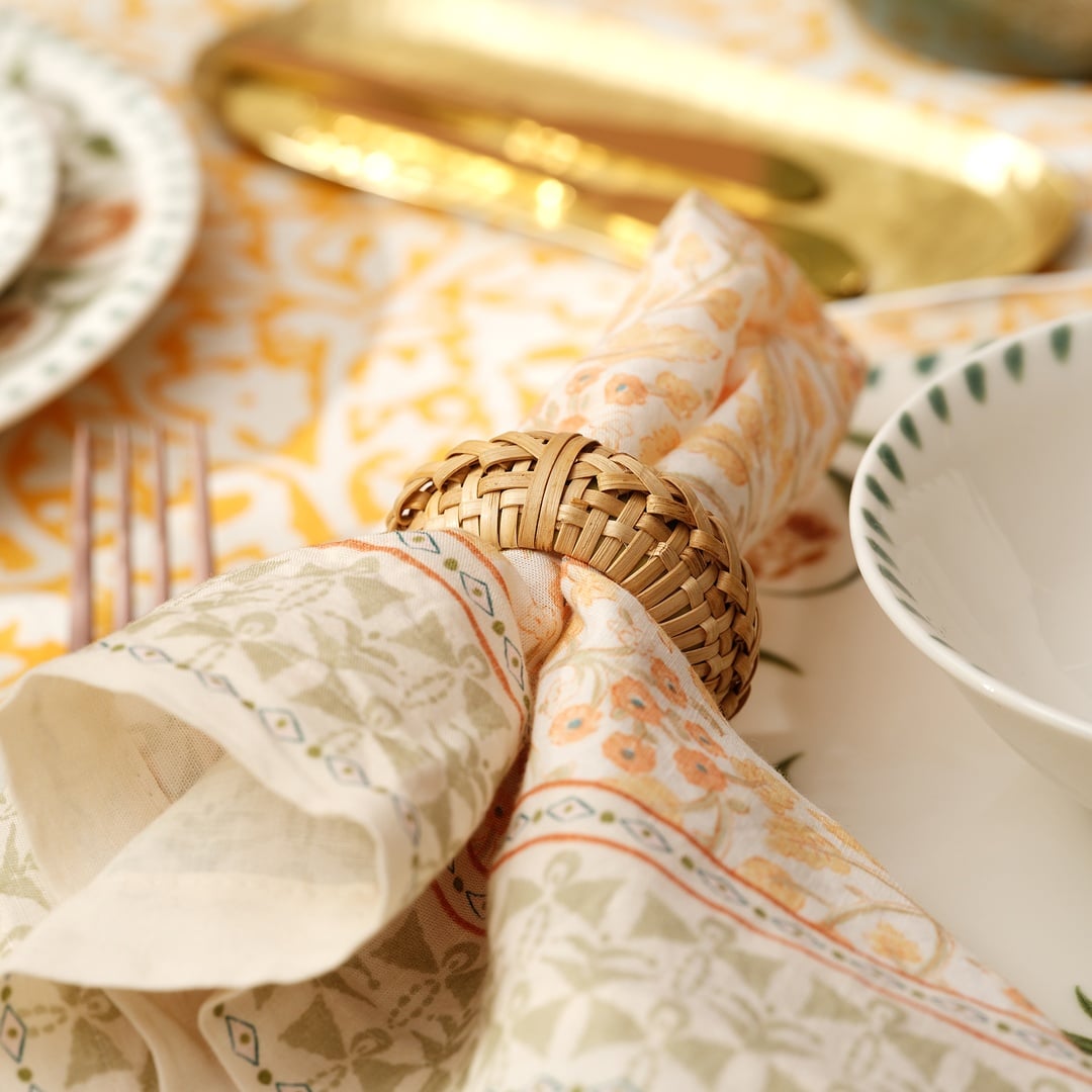 Lotus Bambu Peçete Halkası 6x6x2.5 Cm Natural