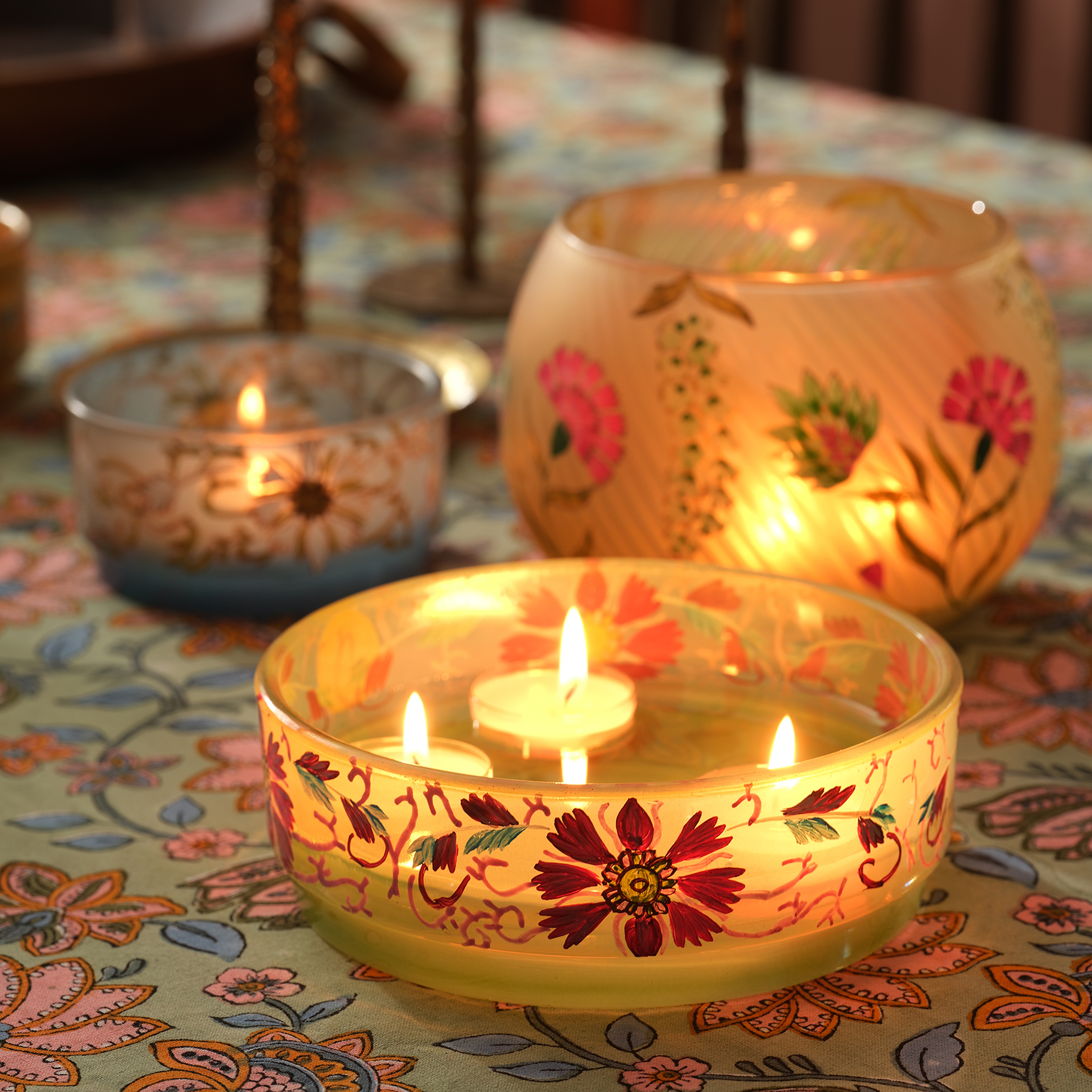 Aravalı Cam Dekoratif Kase 15x15x5 Cm Yeşil