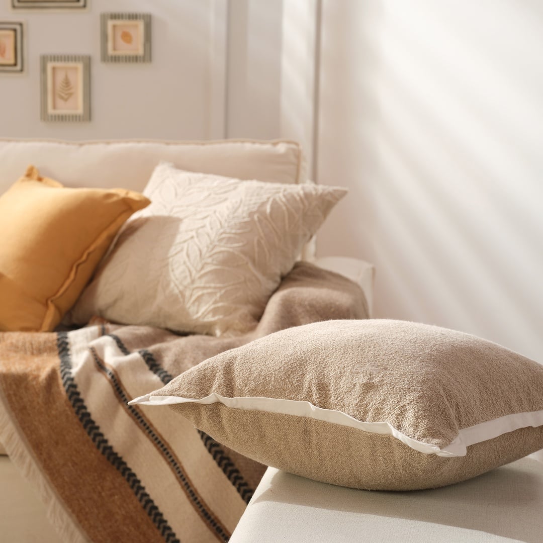 Uttar Pamuk Pamuklu Dolgulu Kırlent 50x50 Cm Natural