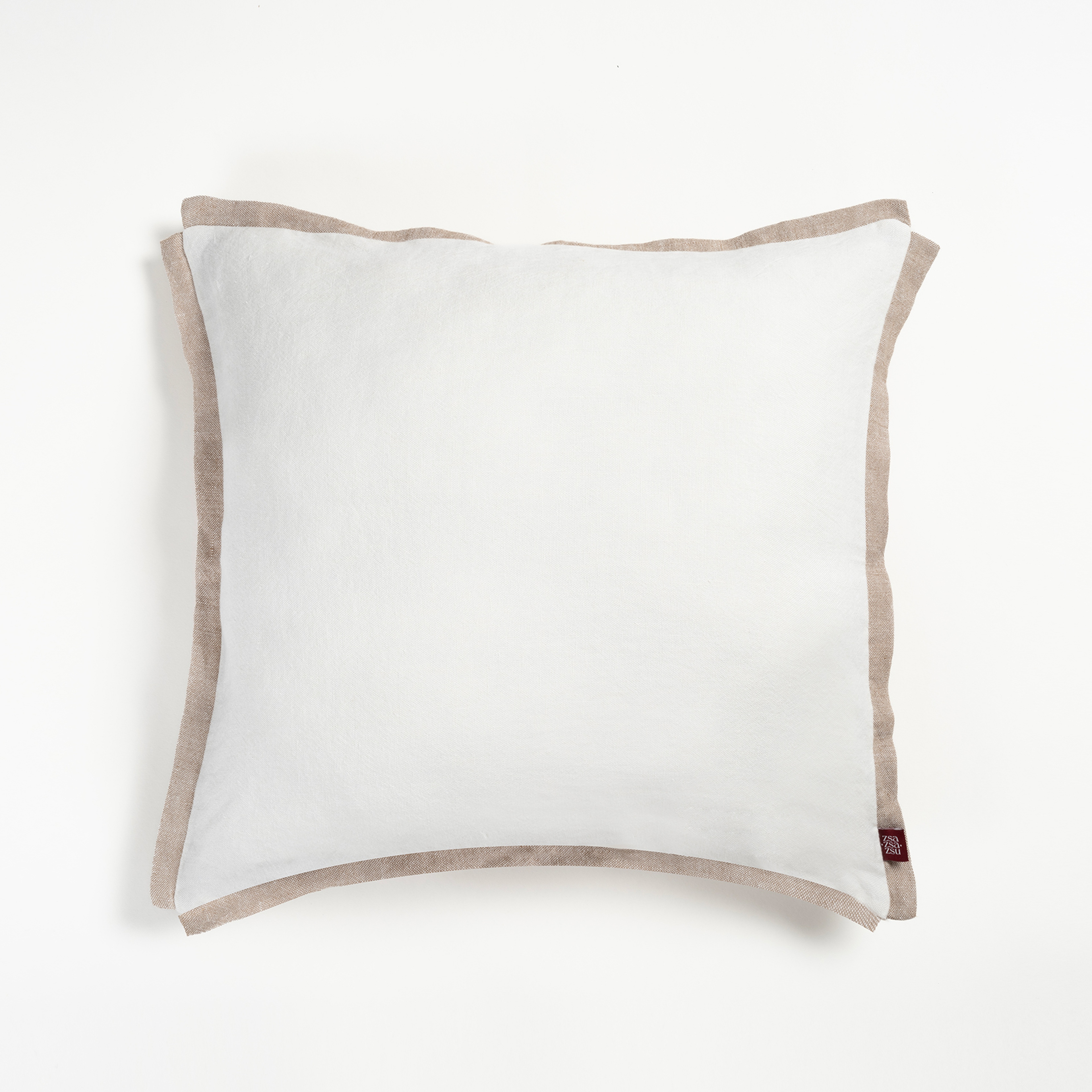 Nilüfer Çift Taraflı Keten %100 Keten Dolgulu Kırlent 50x50 Cm Ekru - Krem