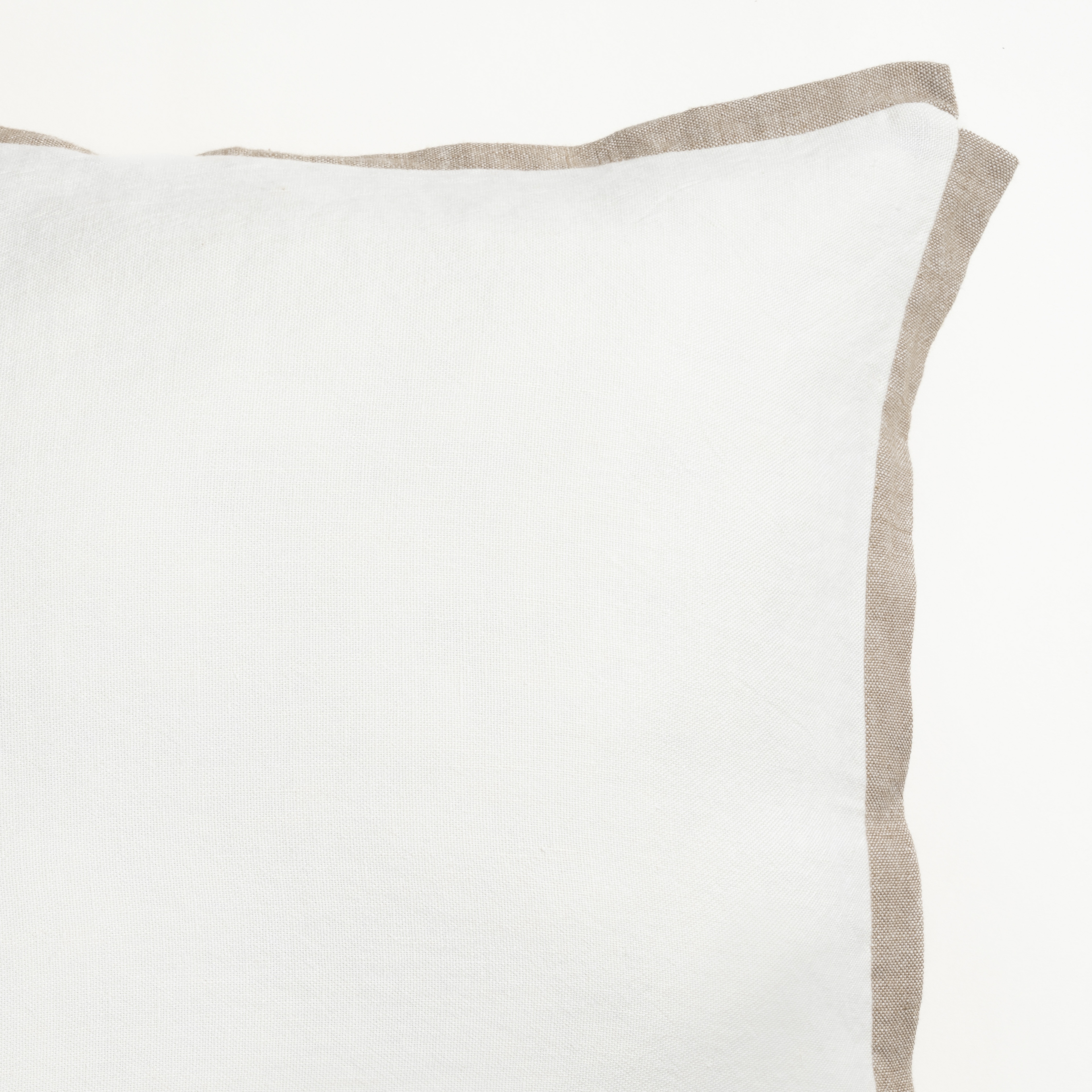 Nilüfer Çift Taraflı Keten %100 Keten Dolgulu Kırlent 50x50 Cm Ekru - Krem