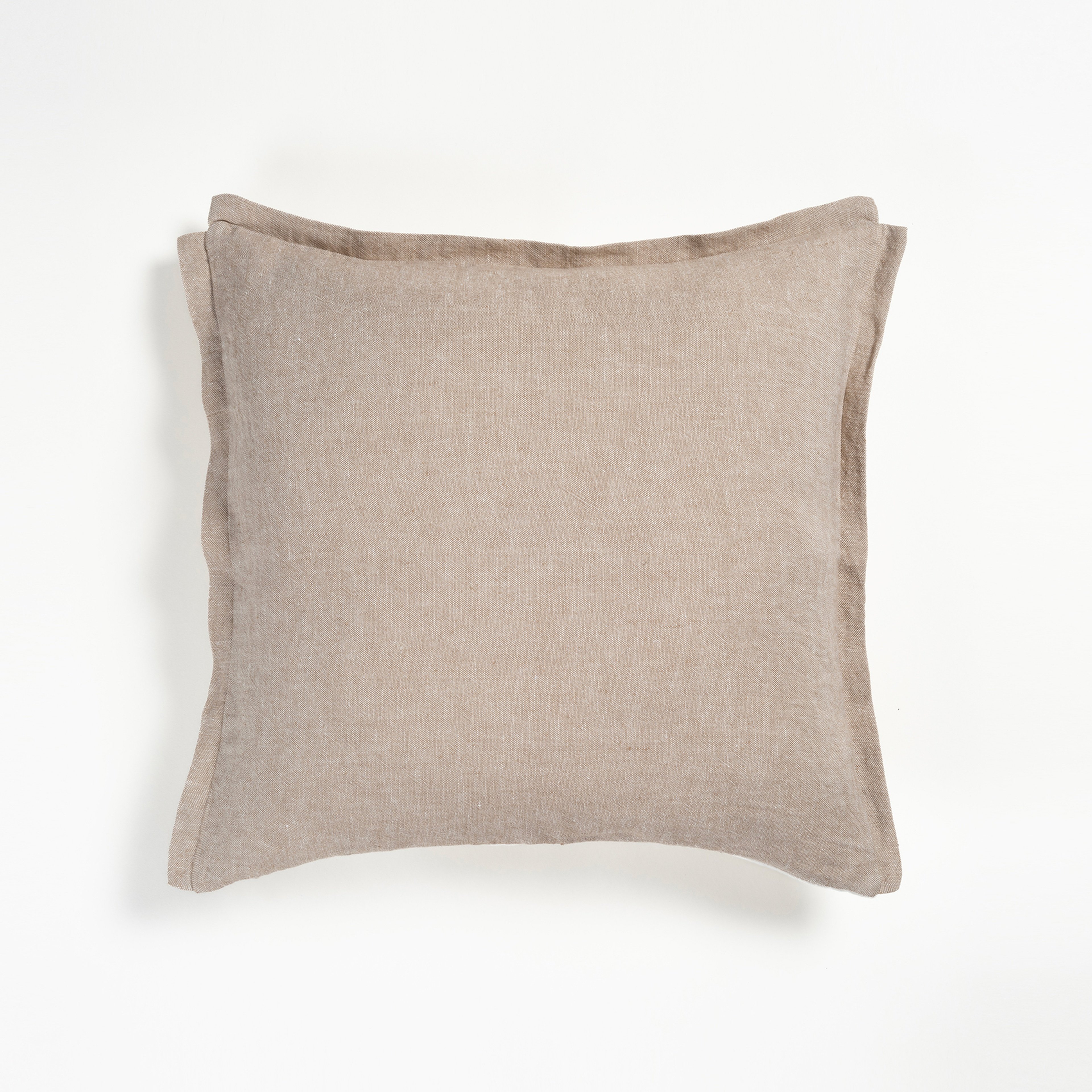 Nilüfer Çift Taraflı Keten %100 Keten Dolgulu Kırlent 50x50 Cm Ekru - Krem