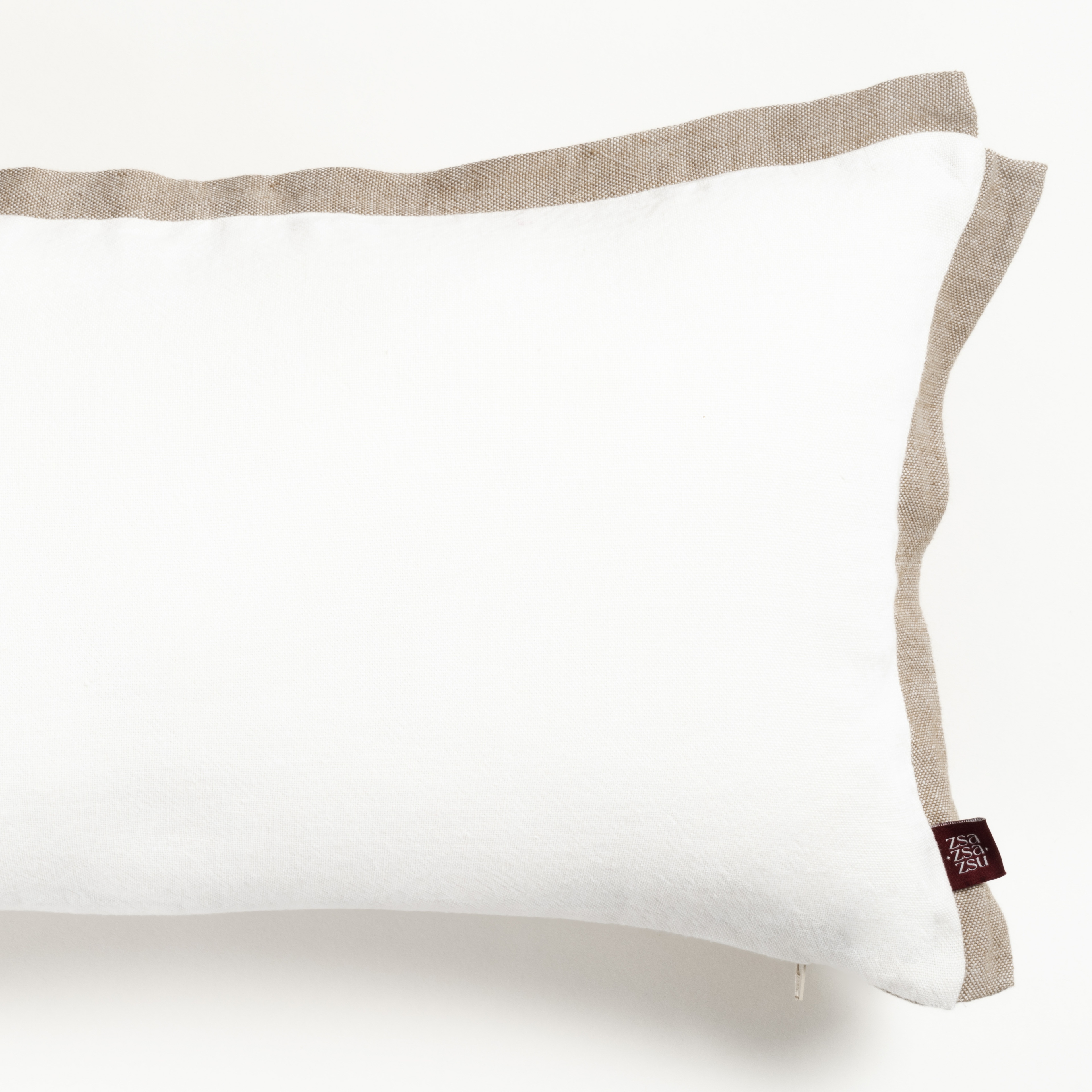 Nilüfer Çift Taraflı Keten %100 Keten Dolgulu Kırlent 30x50 Cm Ekru - Krem