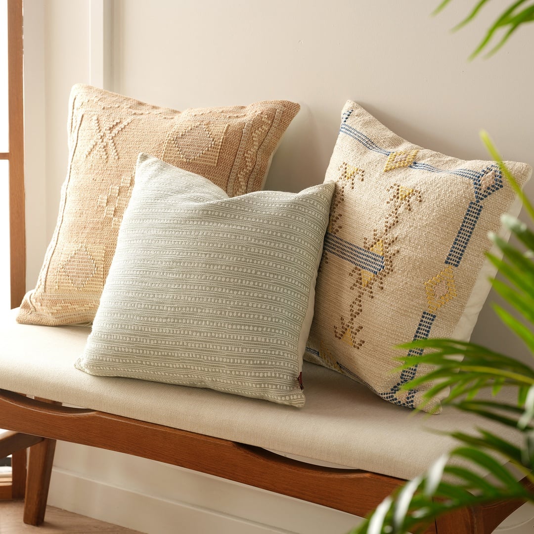 Nilüfer Pamuk Pamuk %100 Pamuk Dolgulu Kırlent 45x45 Cm Yeşil