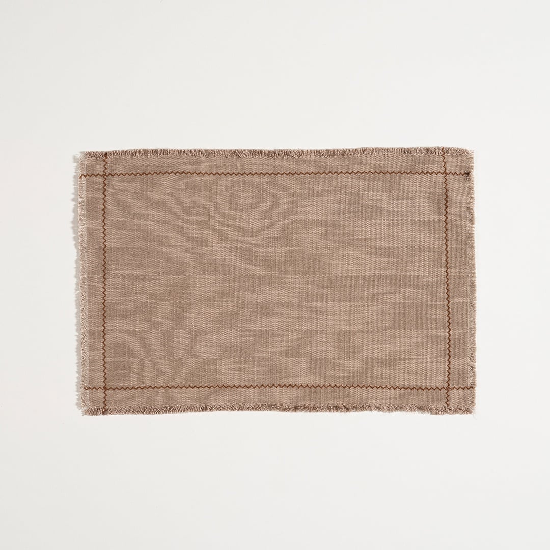 Nilüfer Nakışlı Pamuk Pamuk Viskon Amerikan Servis 35x50 Cm Bej