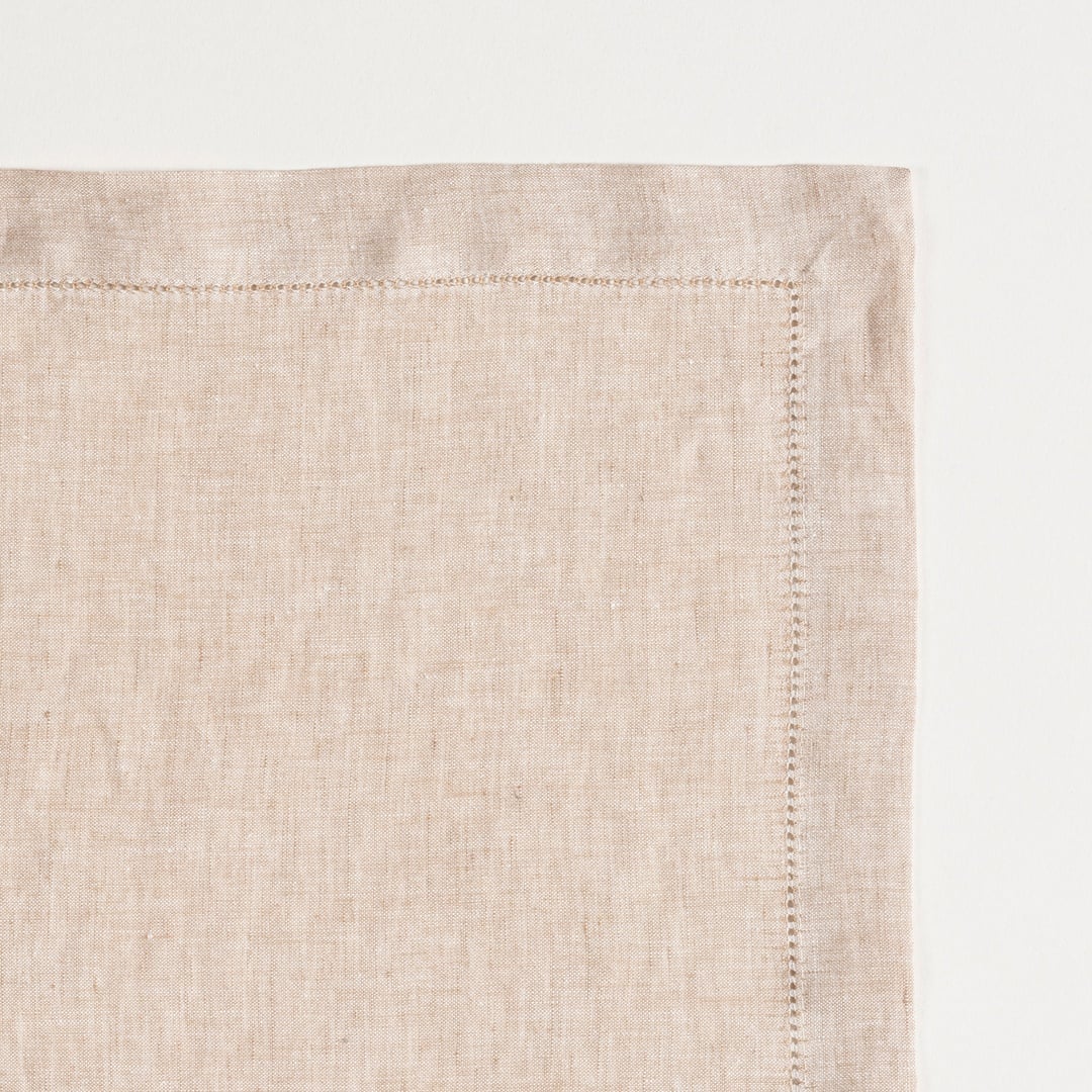 Nilüfer Antik Dikişli Keten %100 Keten Peçete 45x45 Cm Bej