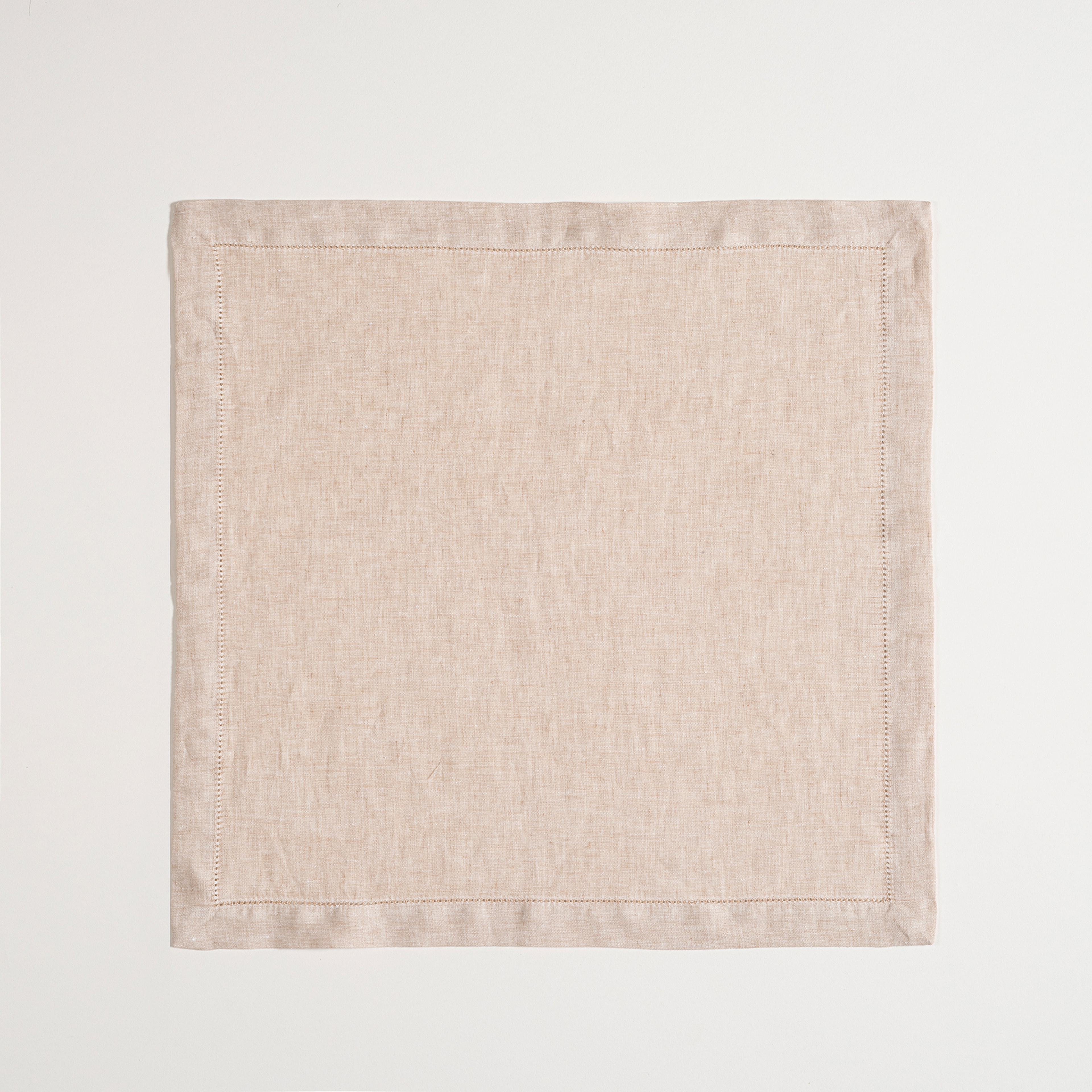 Nilüfer Antik Dikişli Keten %100 Keten Peçete 45x45 Cm Bej