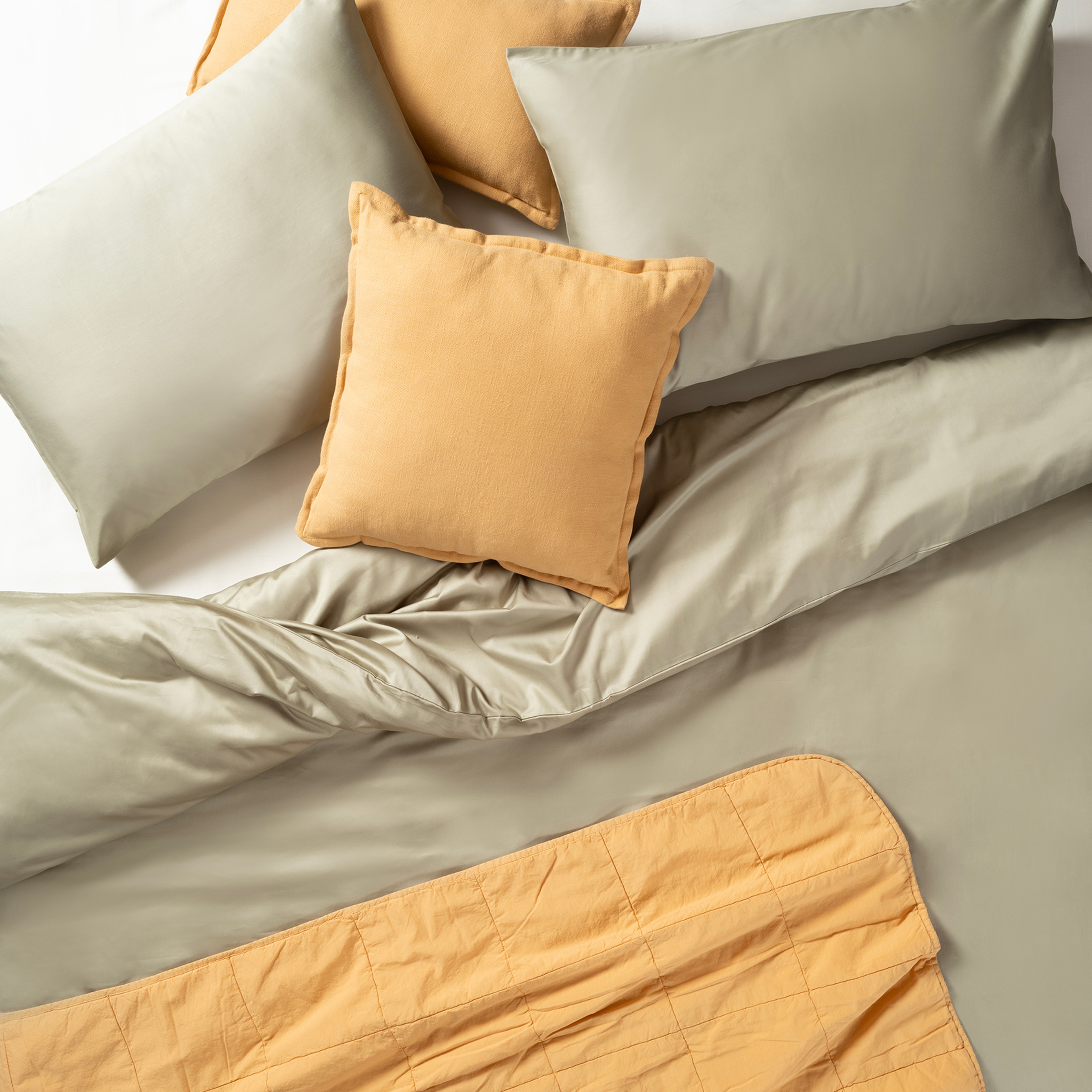 Solıd 300 Tc 2'li Pamuk Saten %100 Pamuk Saten Yastık Kılıfı 50x70 Cm Yeşil