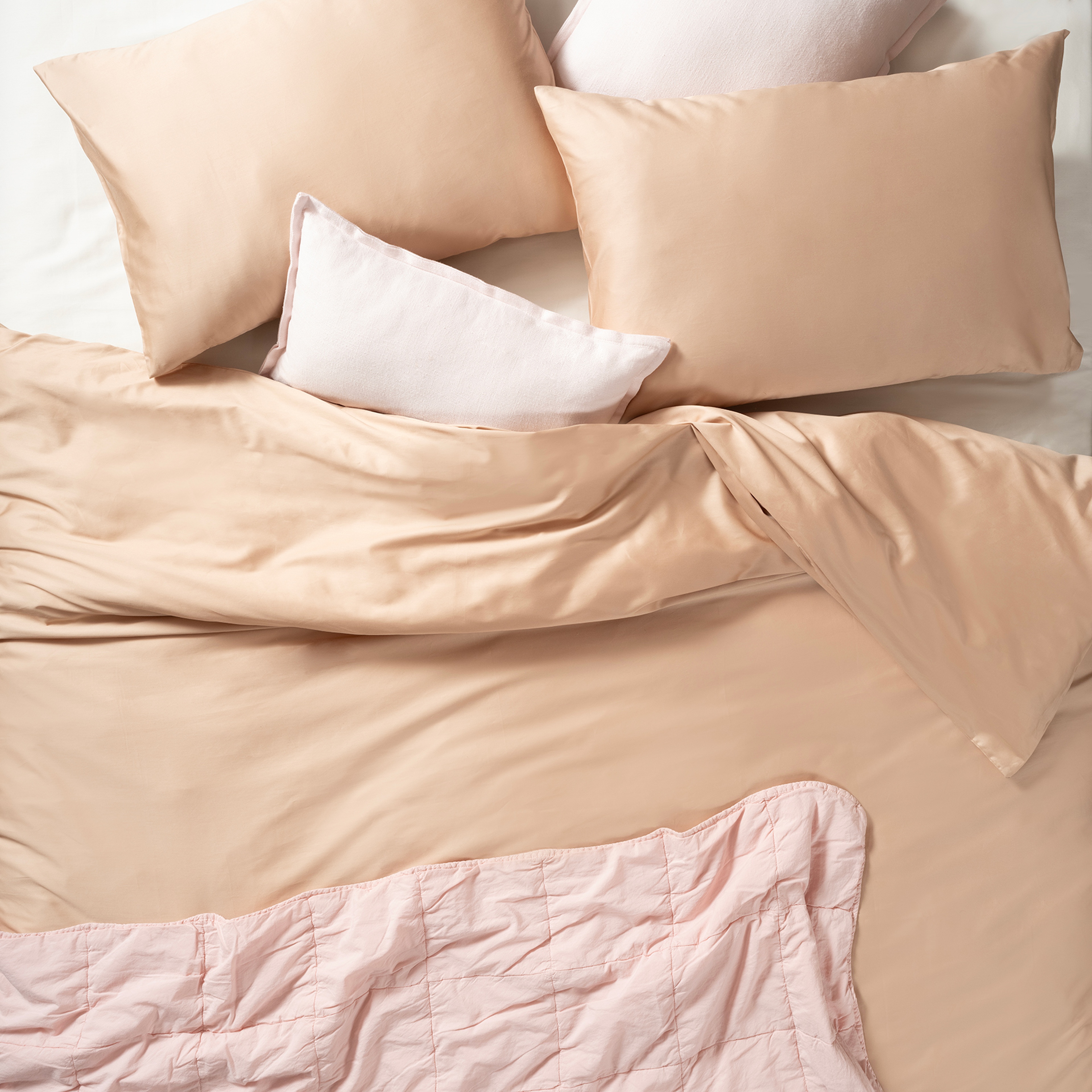 Solıd 300 Tc 2'li Pamuk Saten %100 Pamuk Saten Yastık Kılıfı 50x70 Cm Kum Rengı