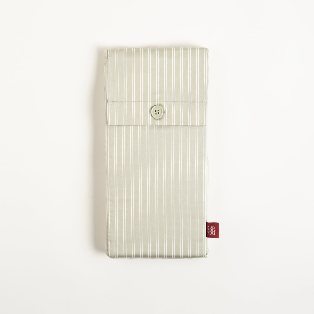 Solıd 300 Tc Çizgili 2'li Pamuk Saten %100 Pamuk Saten Yastık Kılıfı 50x70+2 Cm Yeşil