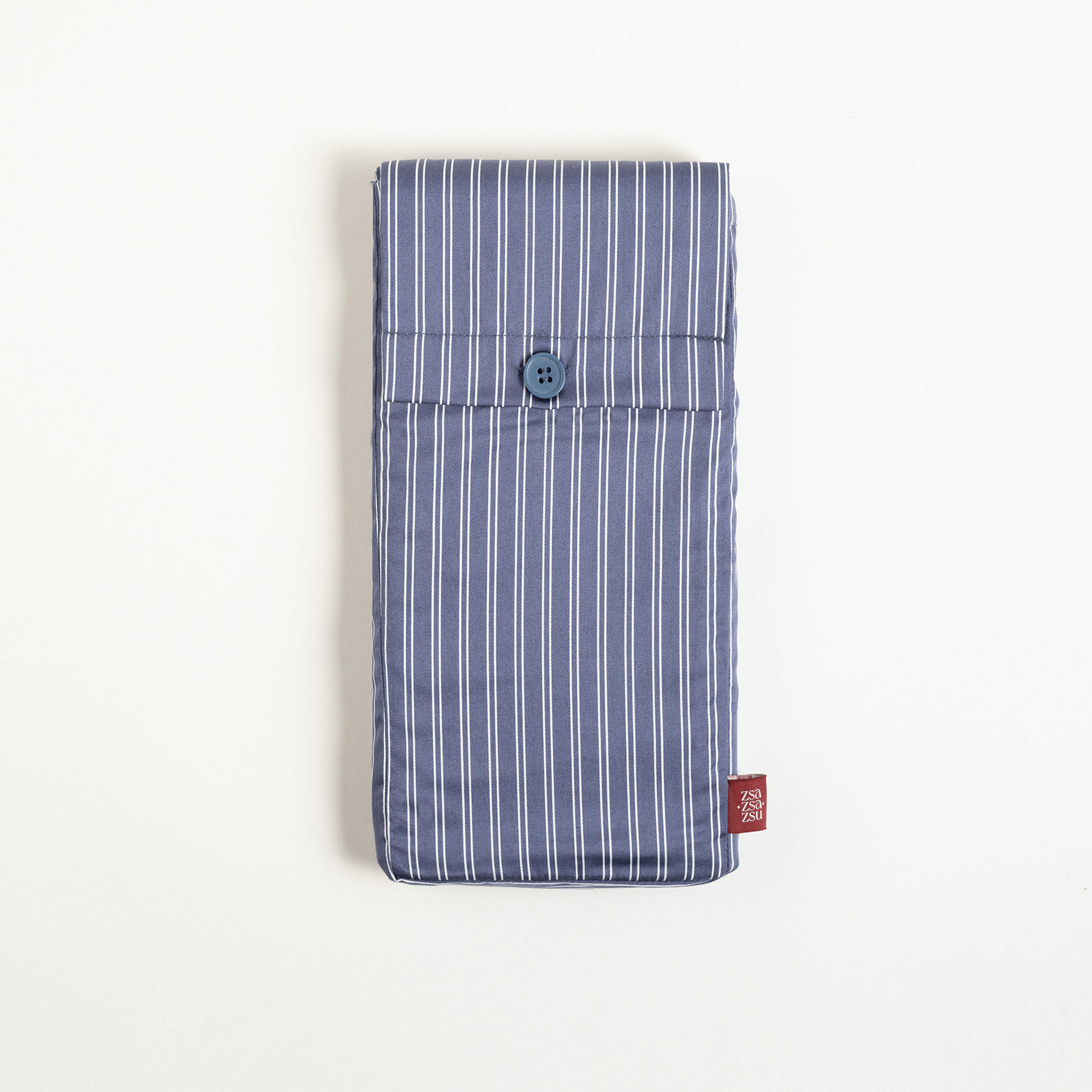 Solıd 300 Tc Çizgili 2'li Pamuk Saten %100 Pamuk Saten Yastık Kılıfı 50x70+2 Cm Lacivert