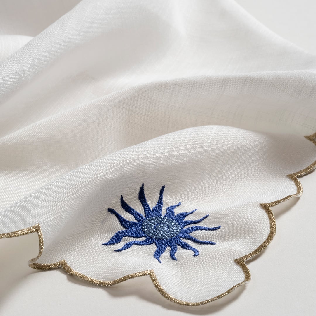 Prusa Nakışlı Polyester %100 Polyester Runner 50x180 Cm Beyaz