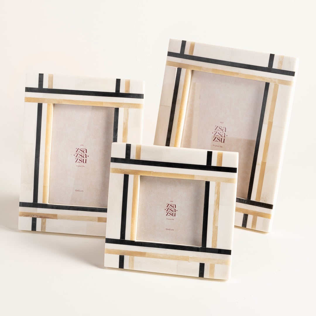 Jewar Kemik - Reçine - Mdf Çerçeve 16.2x16.2x2 Cm Bej